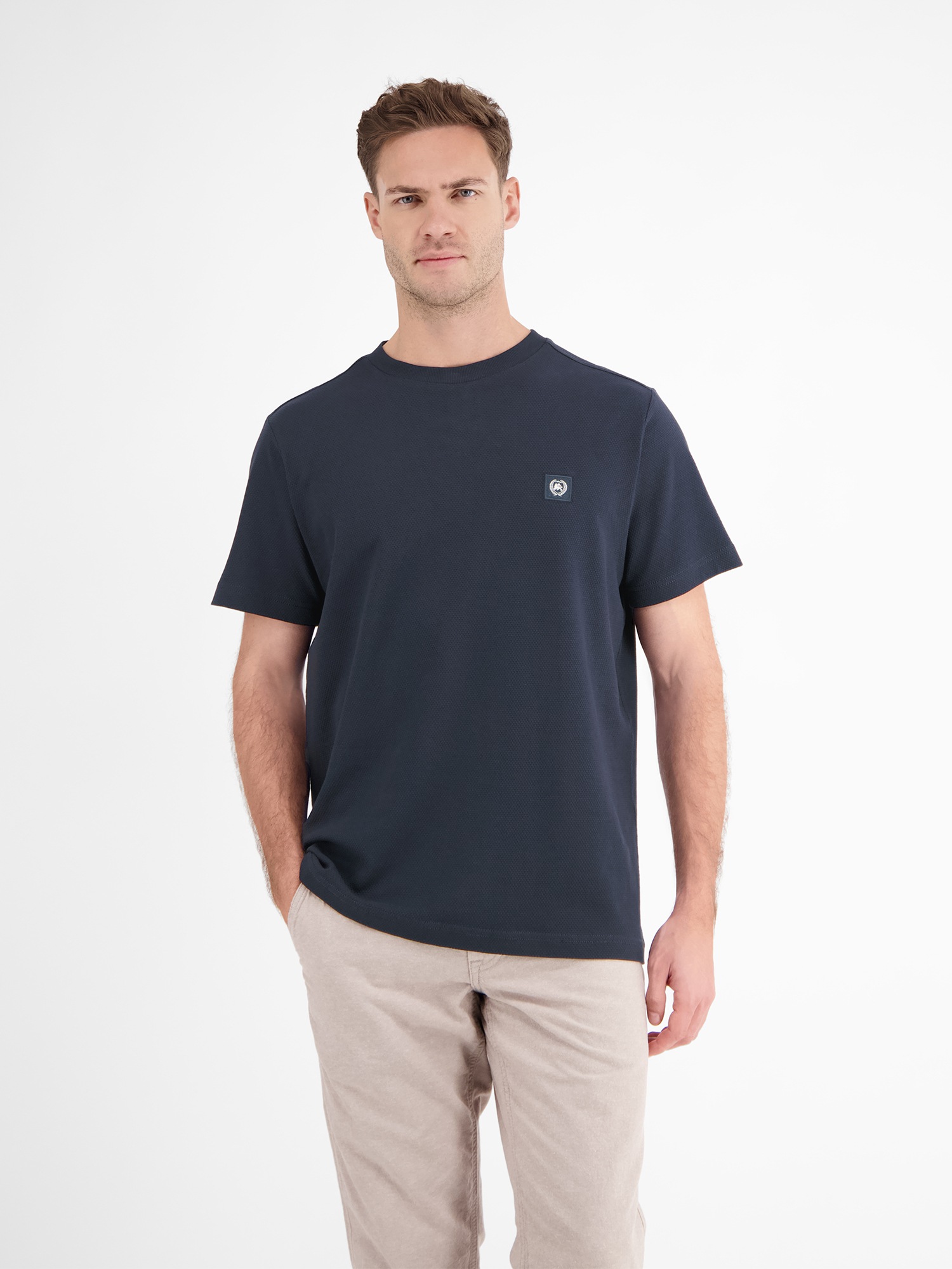 LERROS T-Shirt »LERROS Herren T-Shirt in Waffel-Piqué«