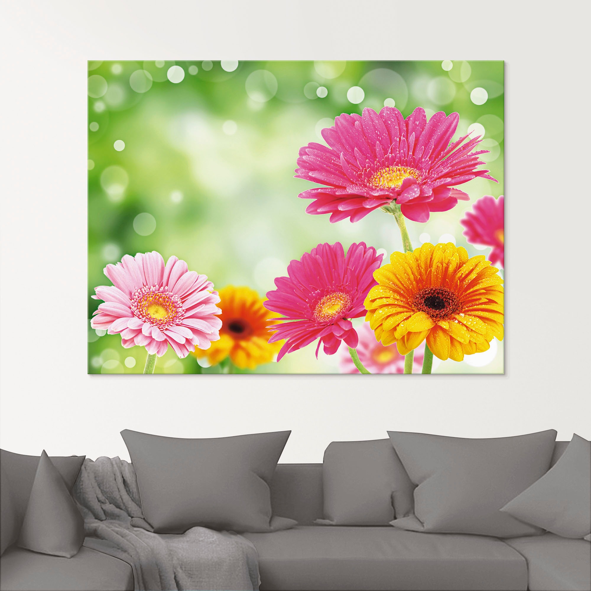 Artland Glasbild »Natürliche Romantik - Gerberas«, Blumen, (1 St.), in verschiedenen Grössen