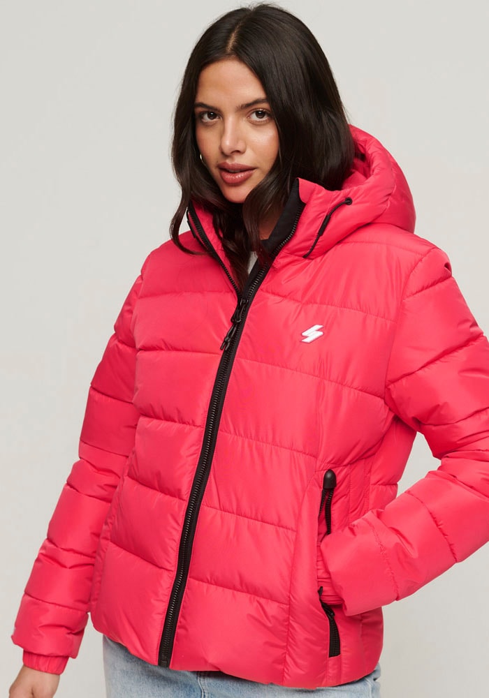 Superdry Steppjacke »HOODED SPIRIT SPORTS PUFFER«, mit Kapuze, aus wasserabweisendem Material