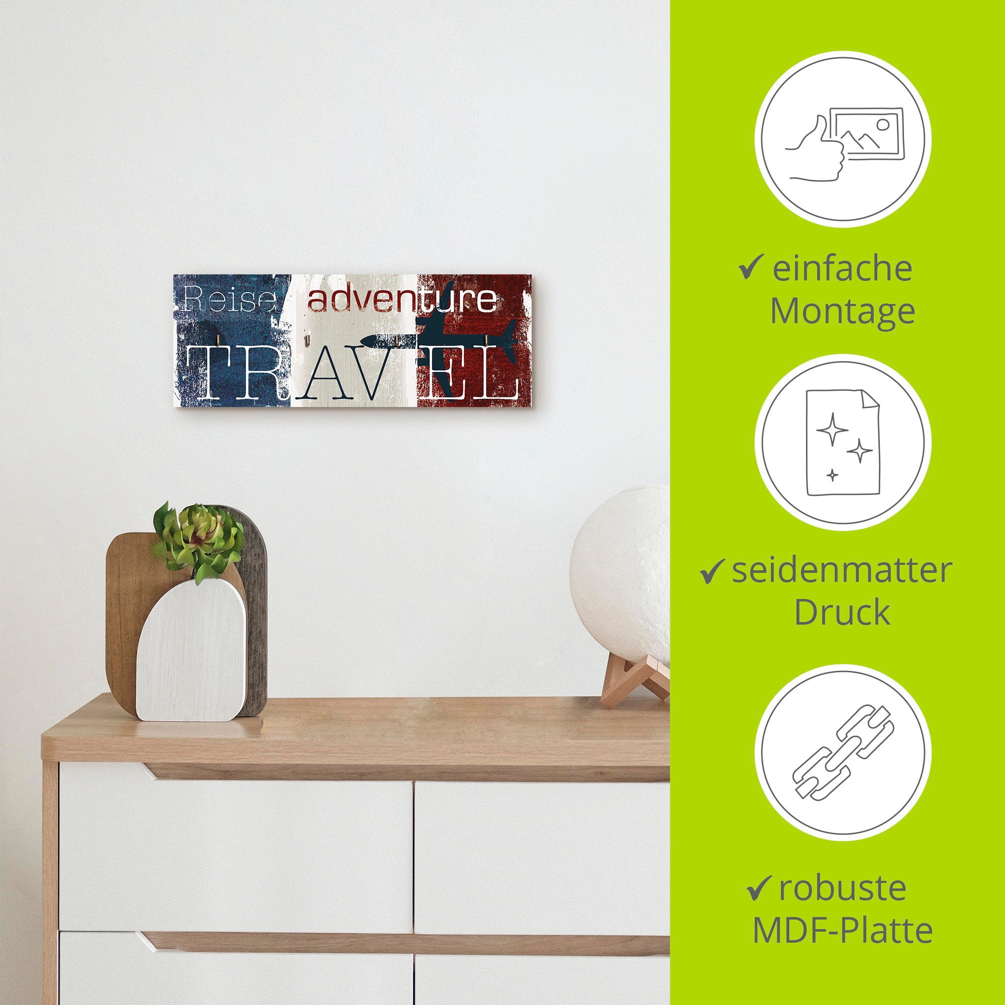 Artland Hakenleiste »Reisen«, MDF
