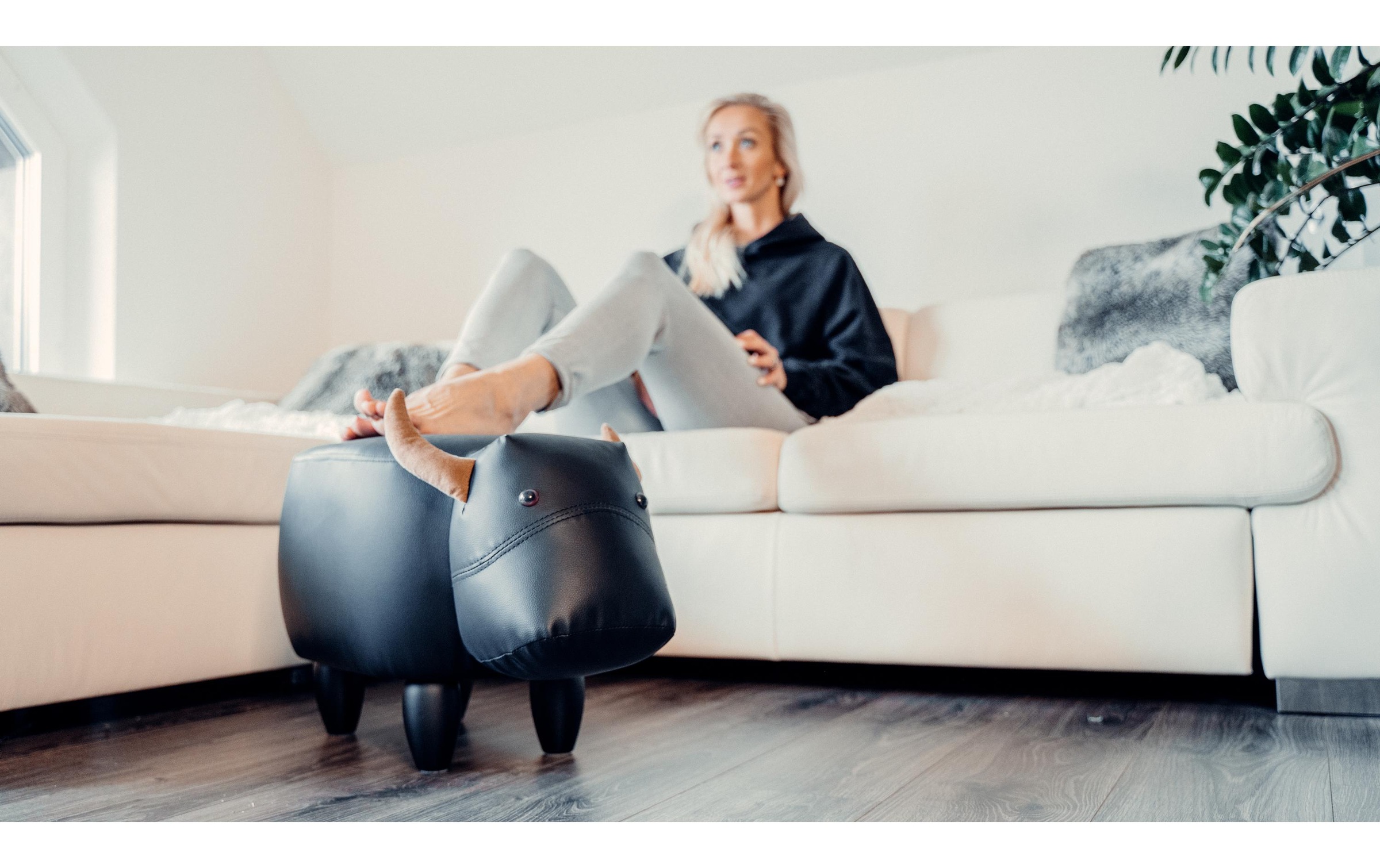 Hocker »zoosy Kuh Nero Schwarz«
