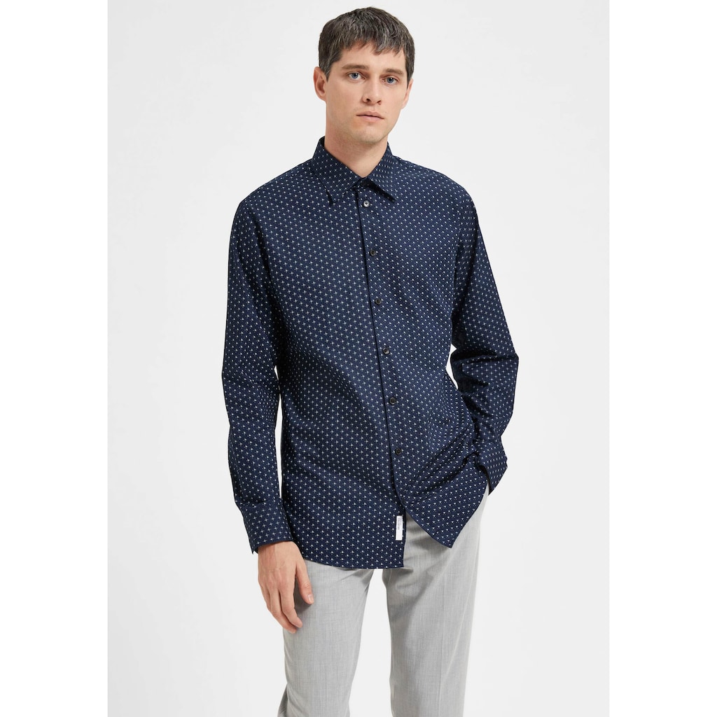 SELECTED HOMME Langarmhemd »SLHSLIMSOHO-ETHAN AOP SHIRT LS NOOS«