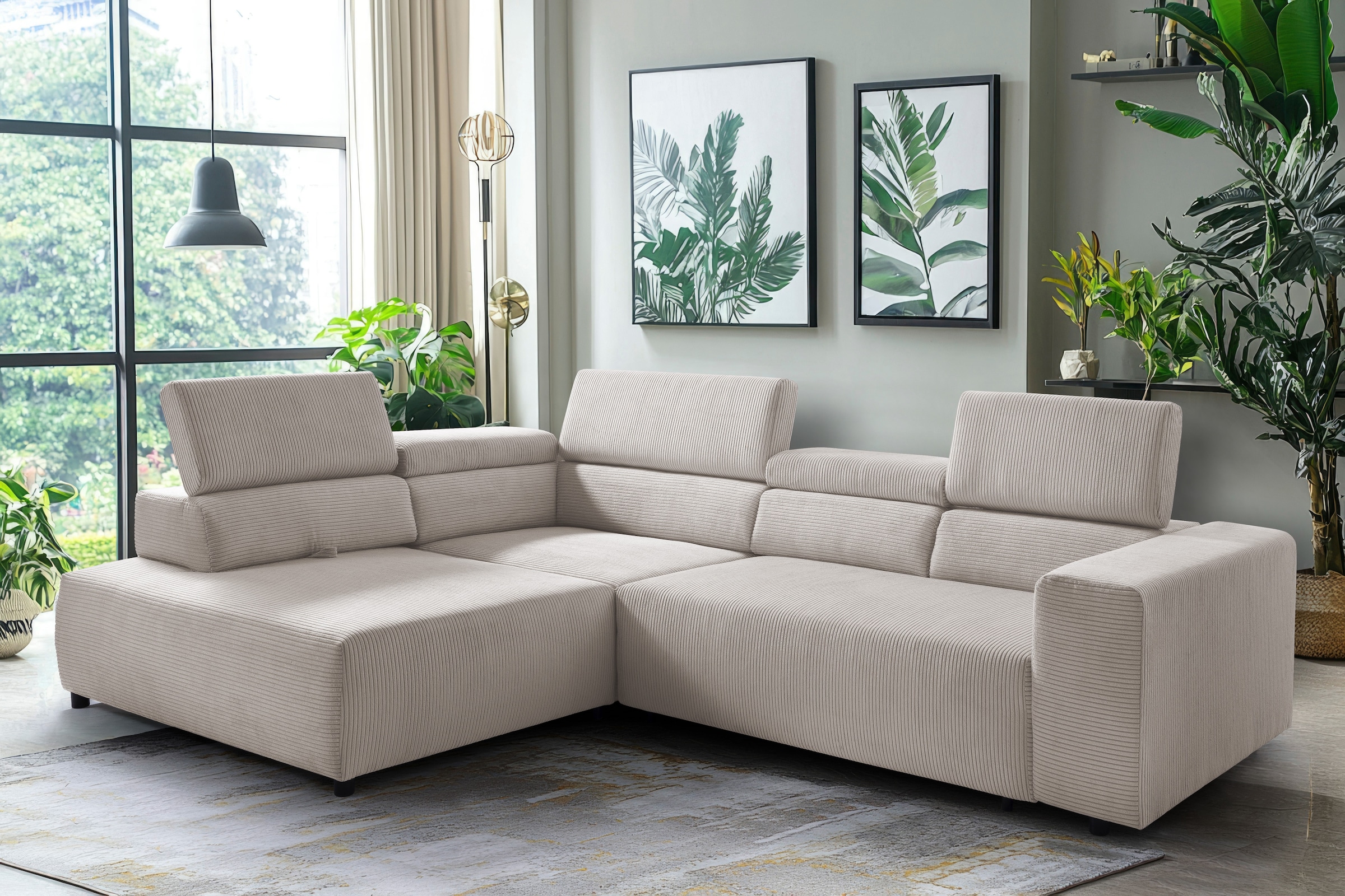 exxpo - sofa fashion Ecksofa »VITTORIO«, inkl. Kopfteil- und Sitztiefenverstellung, wahlweise mit Bettfunktion