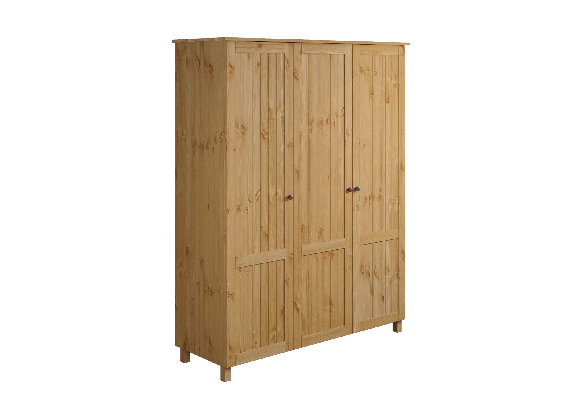 GOODproduct Kleiderschrank »Juventus, Drehtürenschrank, Schrank« mit 3 Türen, 143 cm breit, aus massiver Kiefer, FSC®-zertifiziert