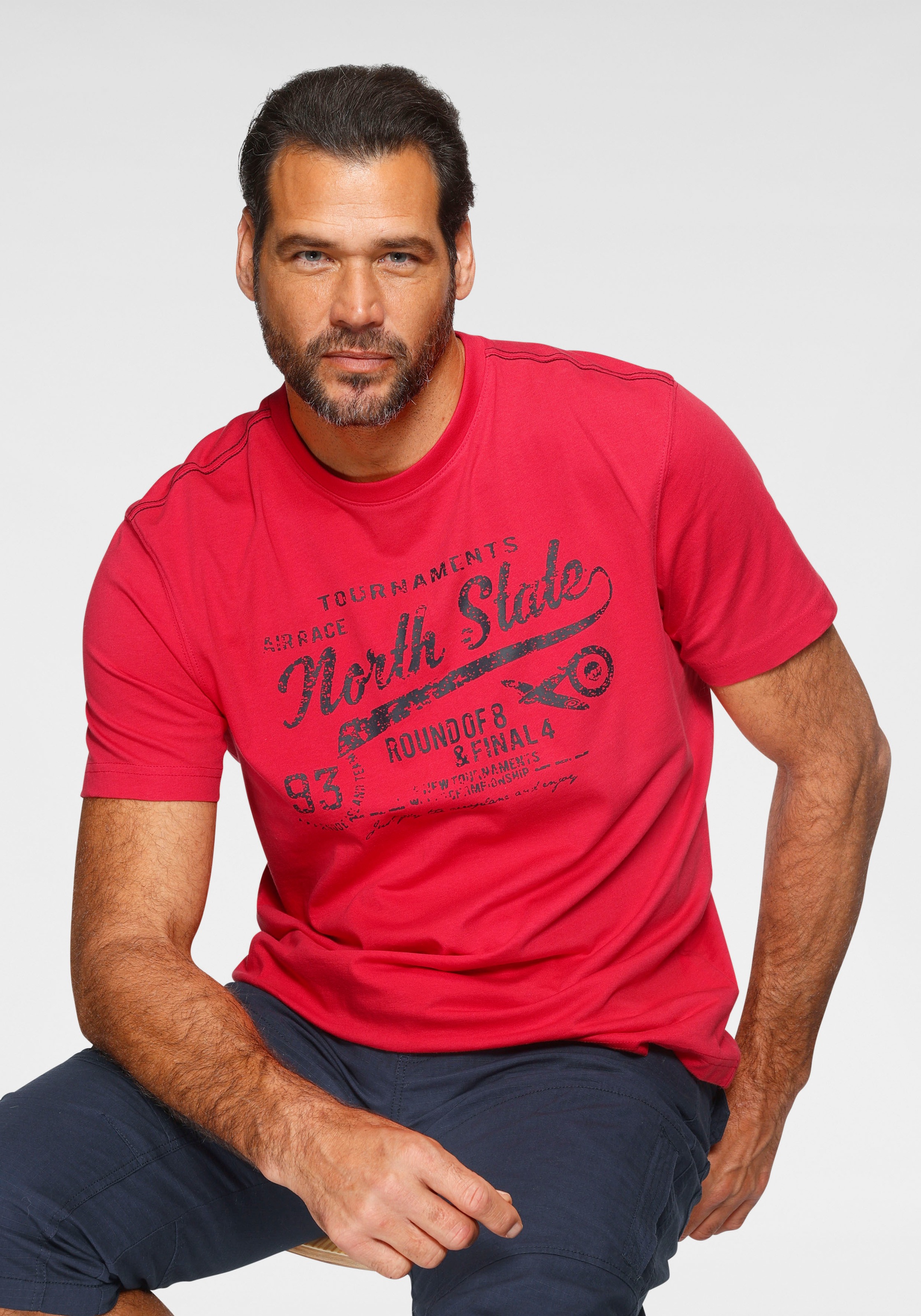 Man's World T-Shirt Kurzarm, bedruckt, Rundhalsausschnitt, aus Single Jersey