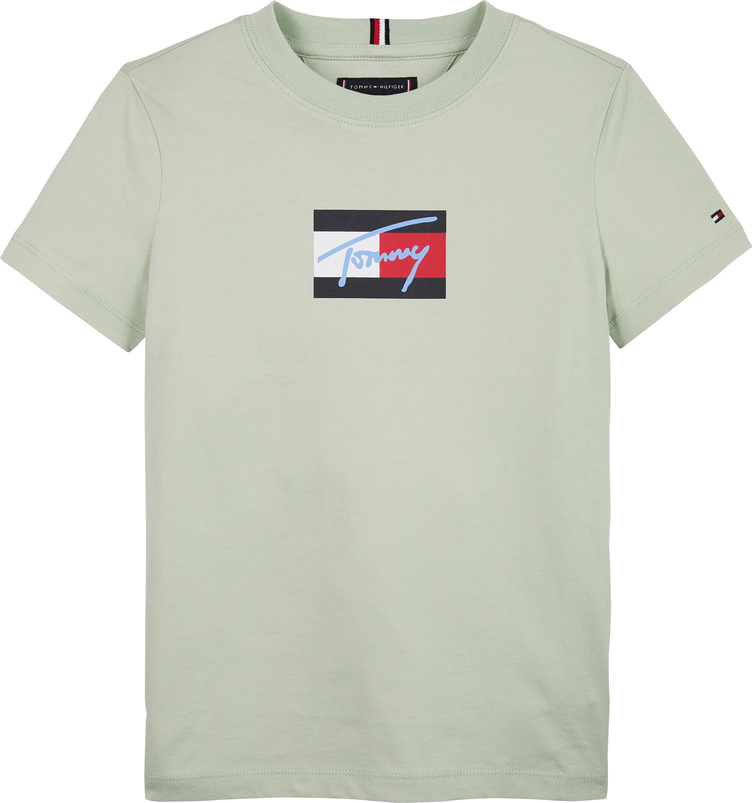 Tommy Hilfiger T-Shirt »TOMMY SCRIPT FLAG PRINT TEE SS«, für Kinder bis 16 Jahre, mit Logo-Print
