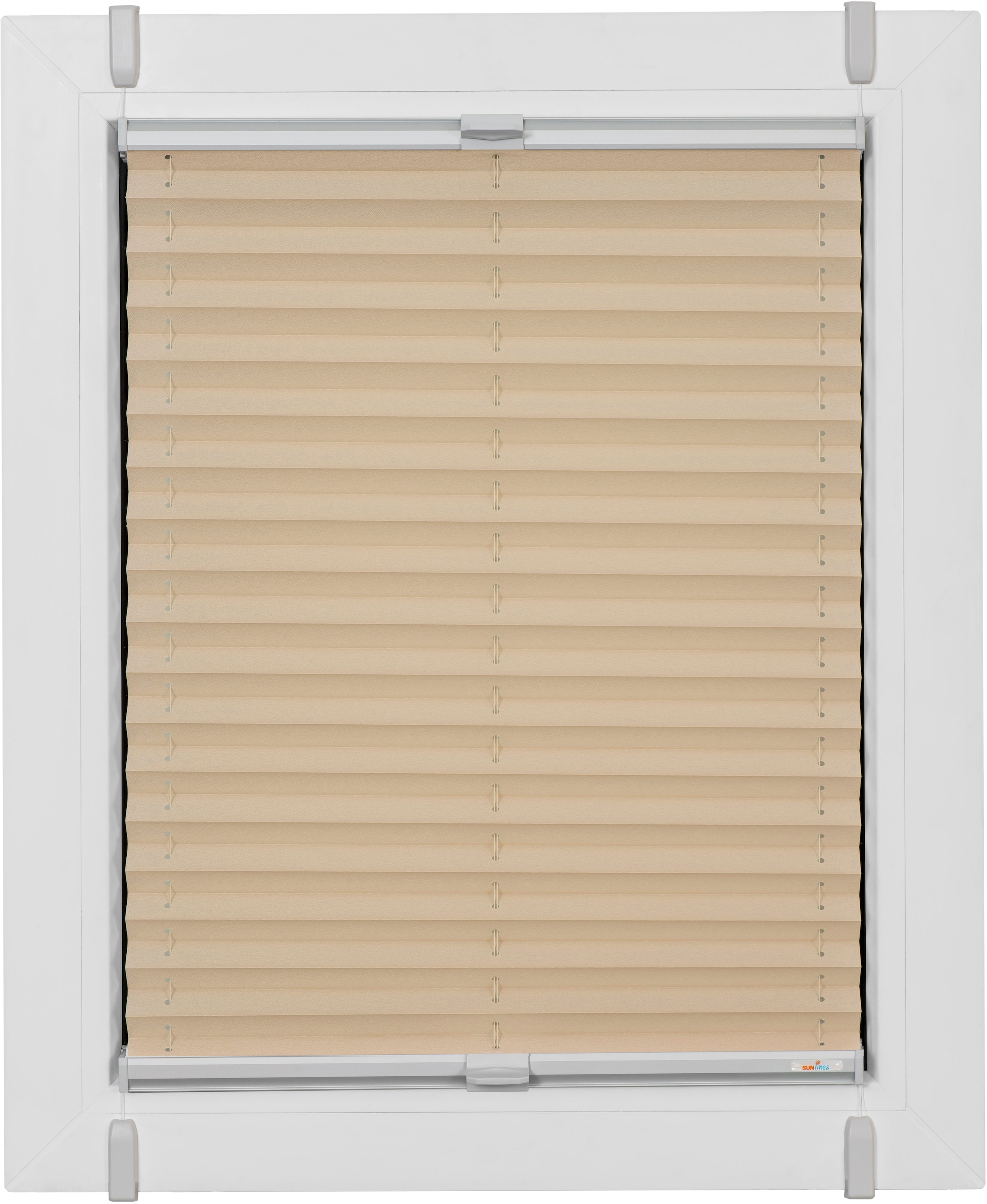 sunlines Plissee "One Size Style Crepe" blickdicht ohne Bohren verspannt Zubehörfarbe grau, zum Klemmen