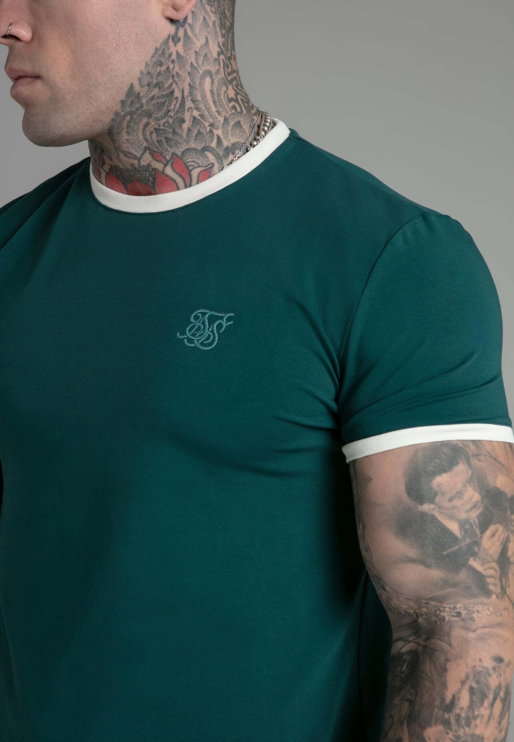 Siksilk T-Shirt »Siksilk T-Shirt Ringer T-Shirt in Green«