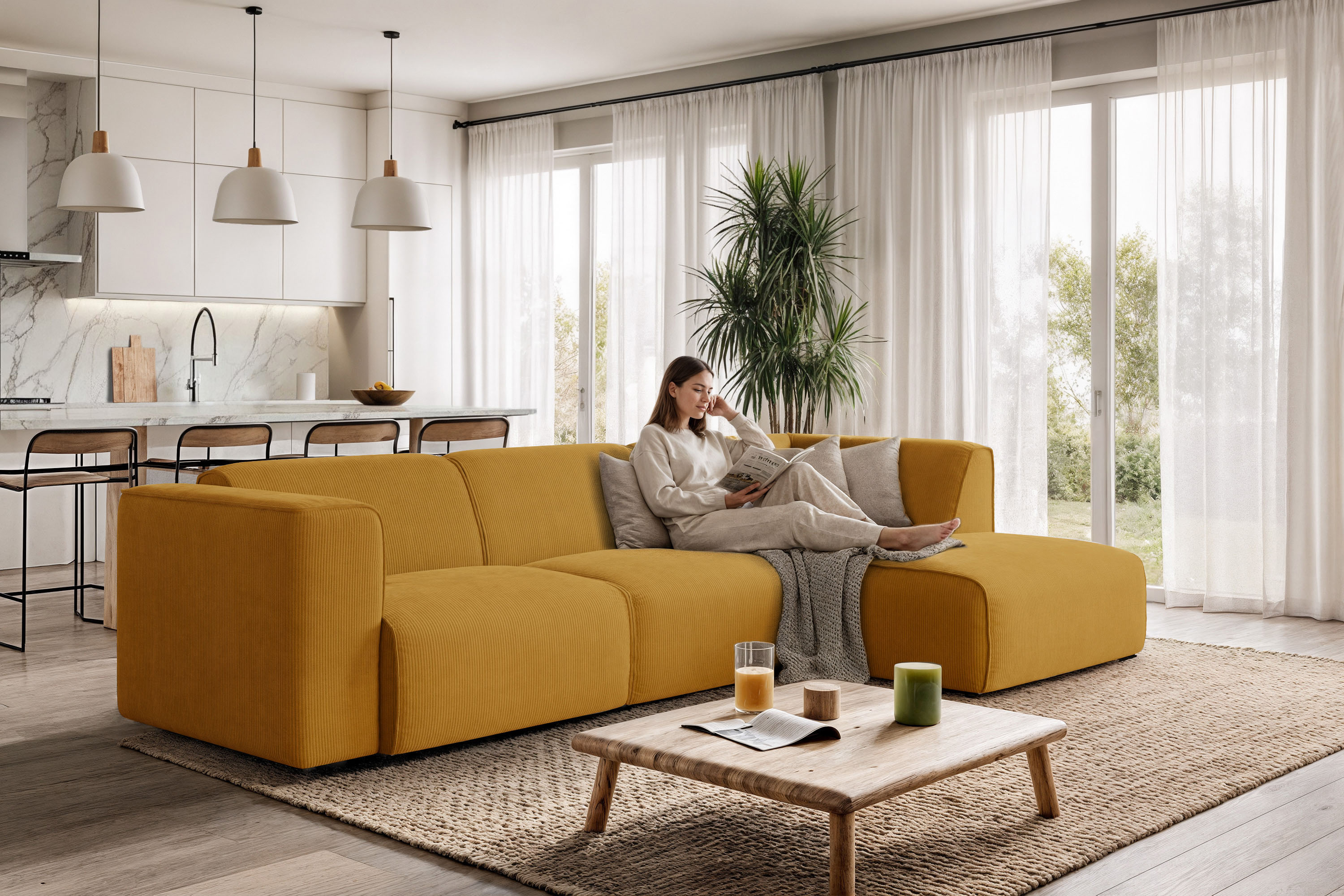 GOODproduct Ecksofa "Merid L-Form, B: 295 cm - OTTO. Verlässliche Qualität." jederzeit durch Module erweiterbar