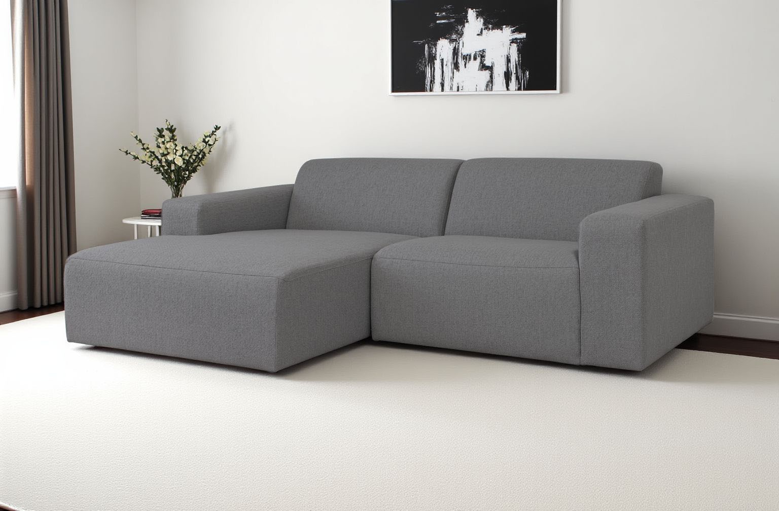 INOSIGN Ecksofa »Koa,228cm, L-Form, Modulsofa, Webstoff, Cord, Struktur«, Designsofa, weicher Lounge-Sitzkomfort, Welleunterfederung, bodentief