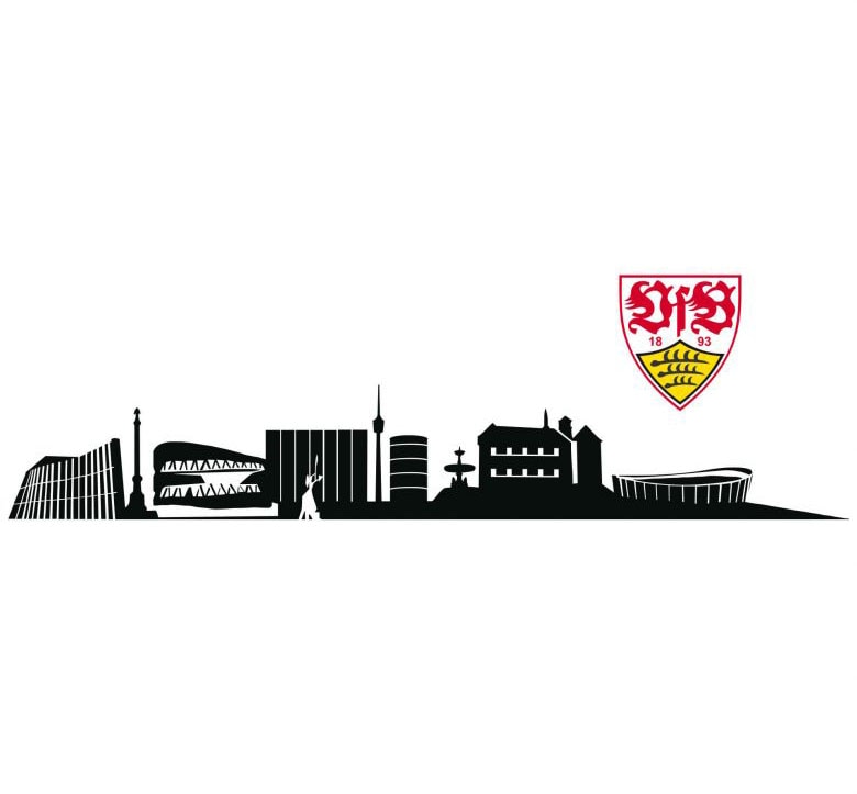 Wandtattoo »VfB Stuttgart Skyline mit Logo«, (1 St.), selbstklebend, entfernbar