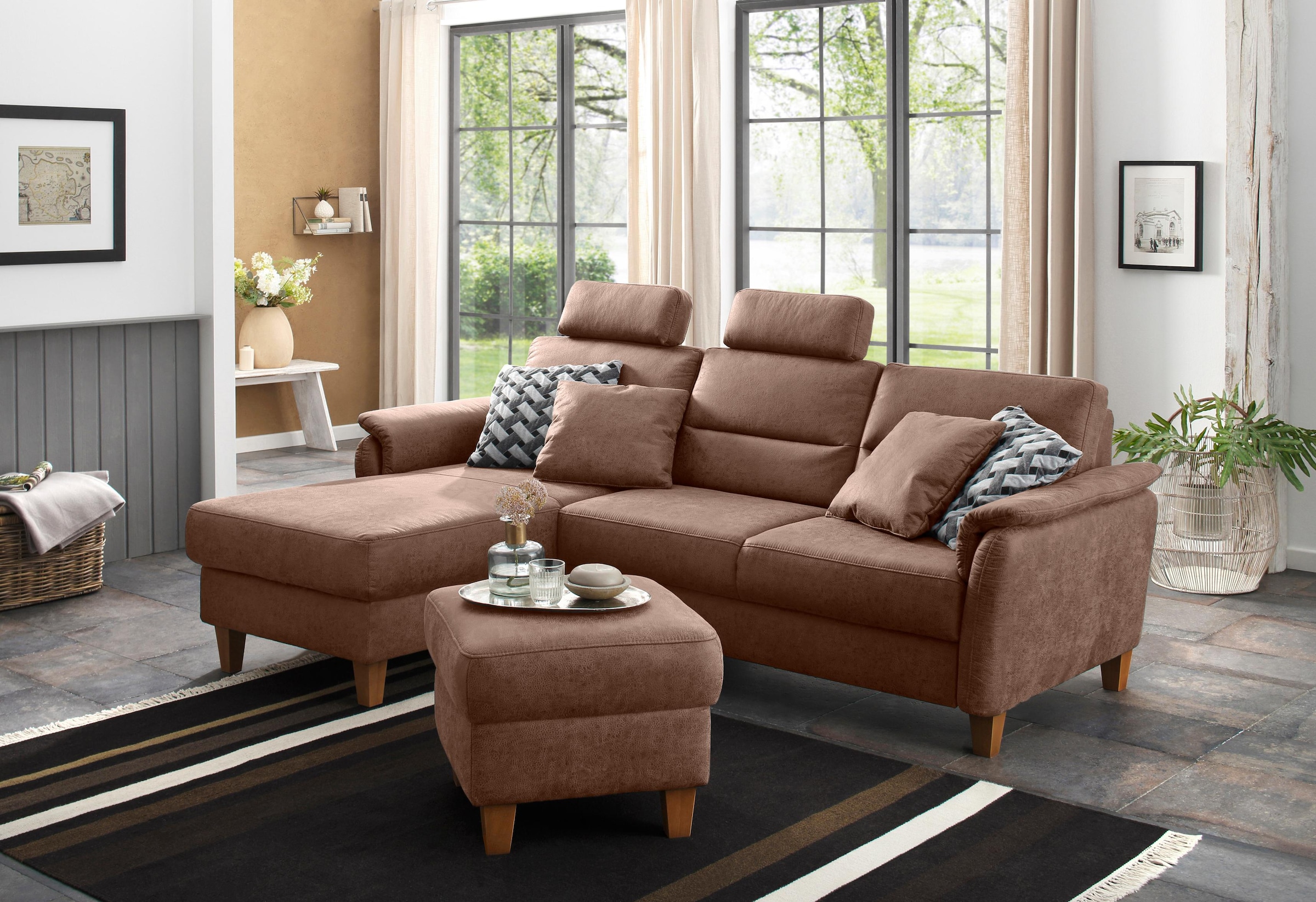 Home affaire Ecksofa "Palmera L-Form, B: 244 cm - OTTO. Verlässliche Qualität." optional Bettfunktion & Bettkasten, Federkern