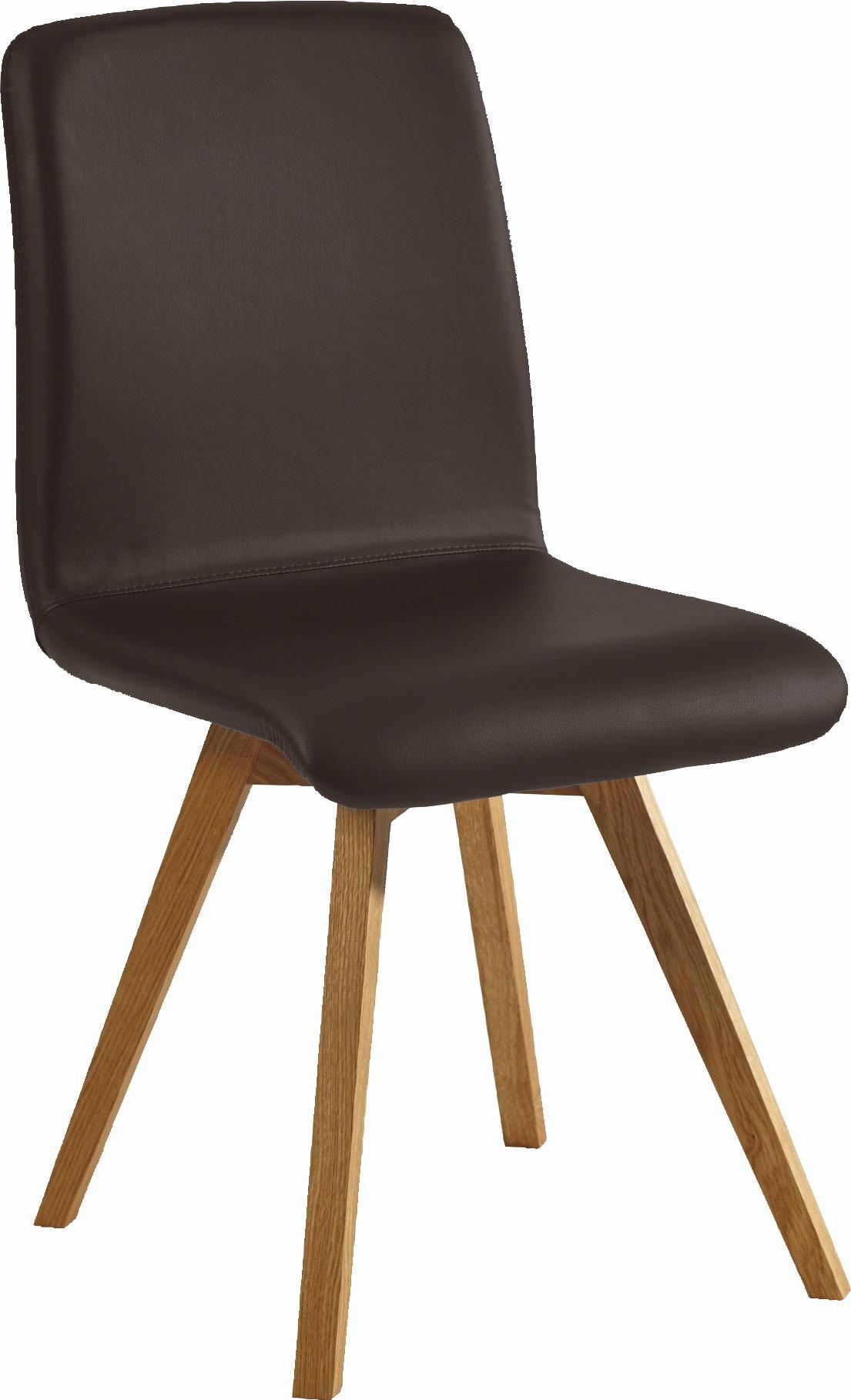 massivline&more 4-Fussstuhl »Karla«, (Set), 2 St., Leder, Gestell aus Massivholz