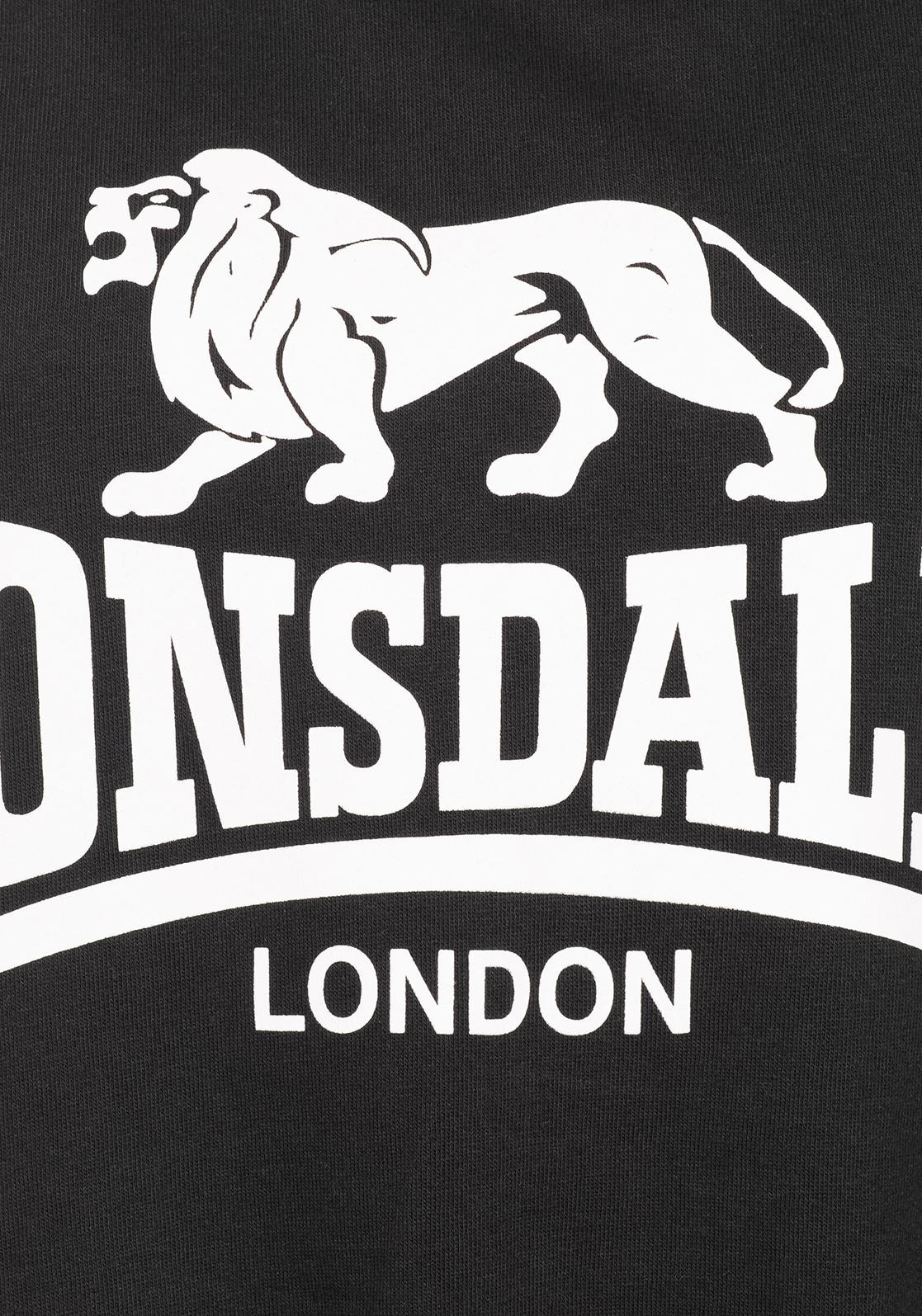 Lonsdale Kapuzensweatshirt Crop Top ROXETH, Weiche Rippbündchen, Logodruck,  Logoflaglabel