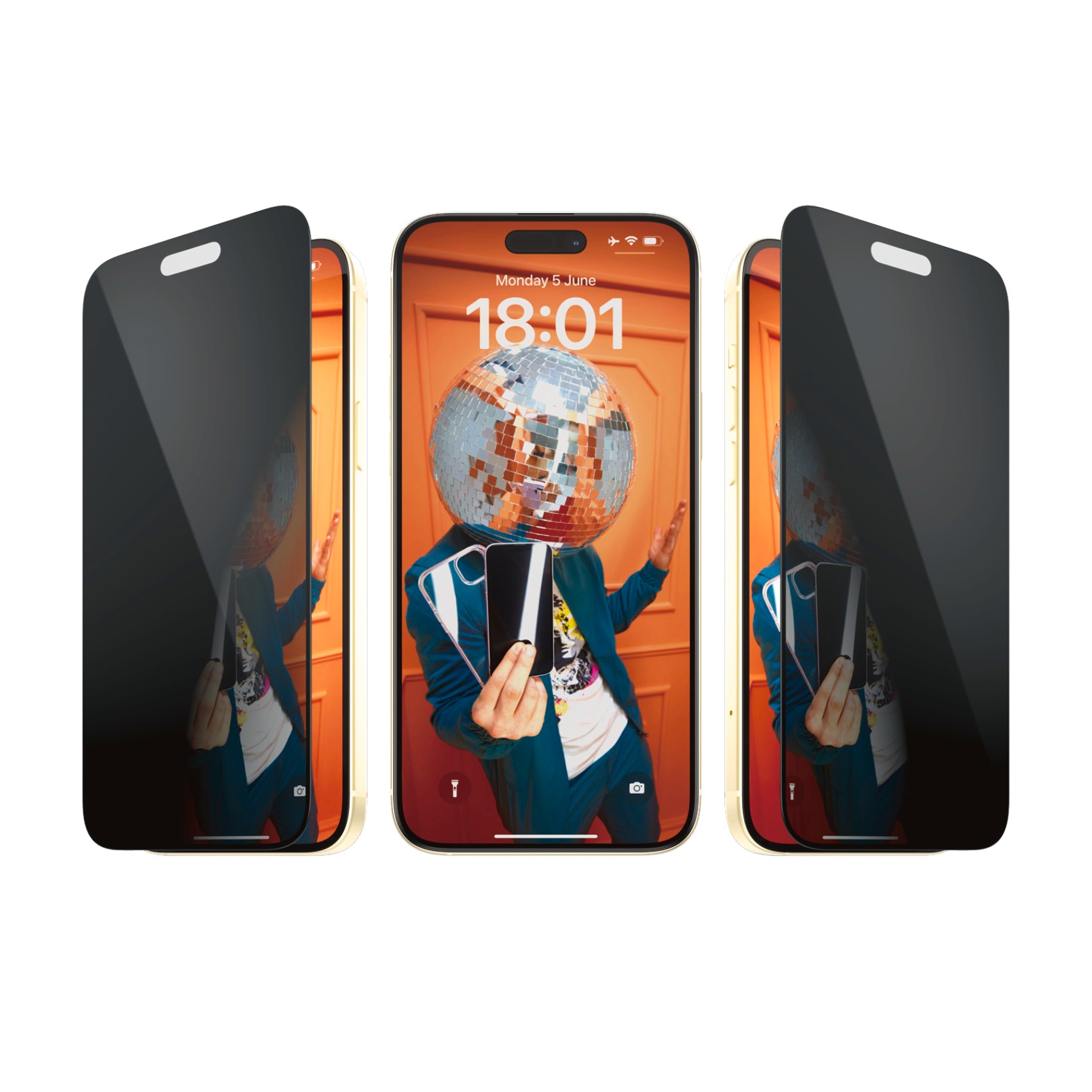 PanzerGlass Displayschutzglas »Privacy Screen Protector Glass«, für iPhone 15 Plus, Ultra Wide Fit