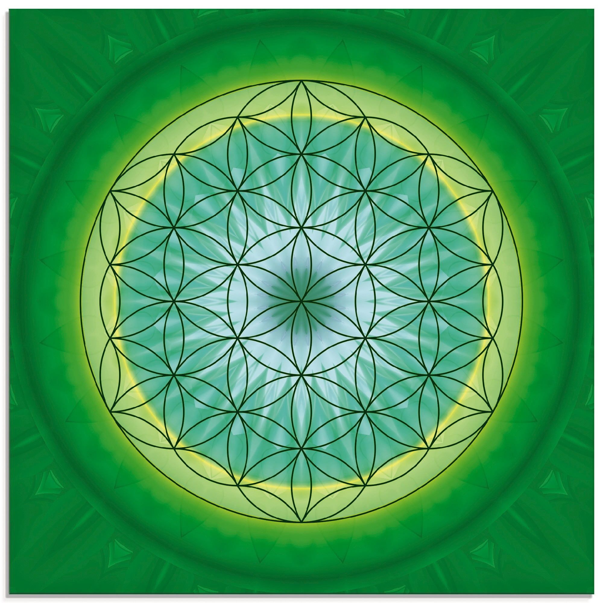 Artland Glasbild "Blume des Lebens 3" Muster 1 Stk. tlg. in verschiedenen Grössen