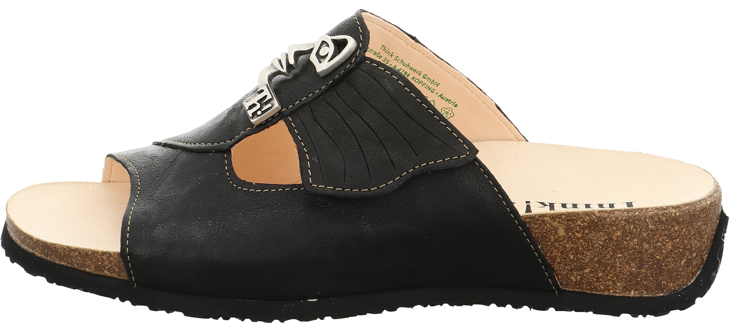 Think! Pantolette »Mizzi«, Sandale, Schlappen, Keilpantolette in aufwendiger Optik