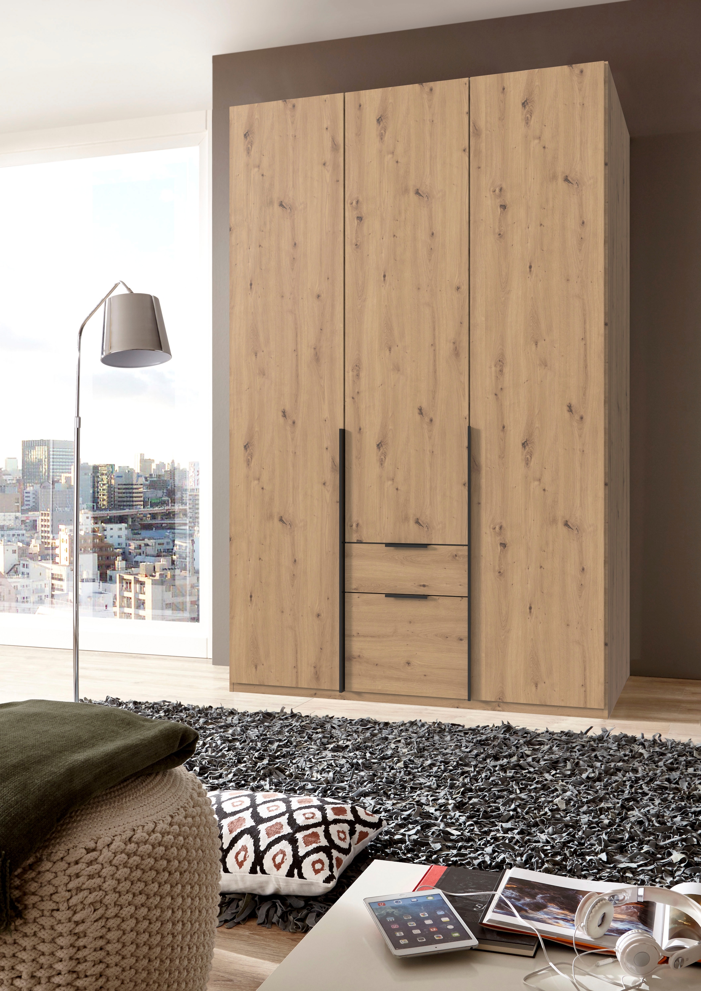 Wimex Kleiderschrank »Mugano, in vielen Breiten, 208 oder 236cm hoch, Made in Germany«, (mit langen oder kurzen Griffen aus Metall), wahlweise mit oder ohne Spiegel, mit Schubladen