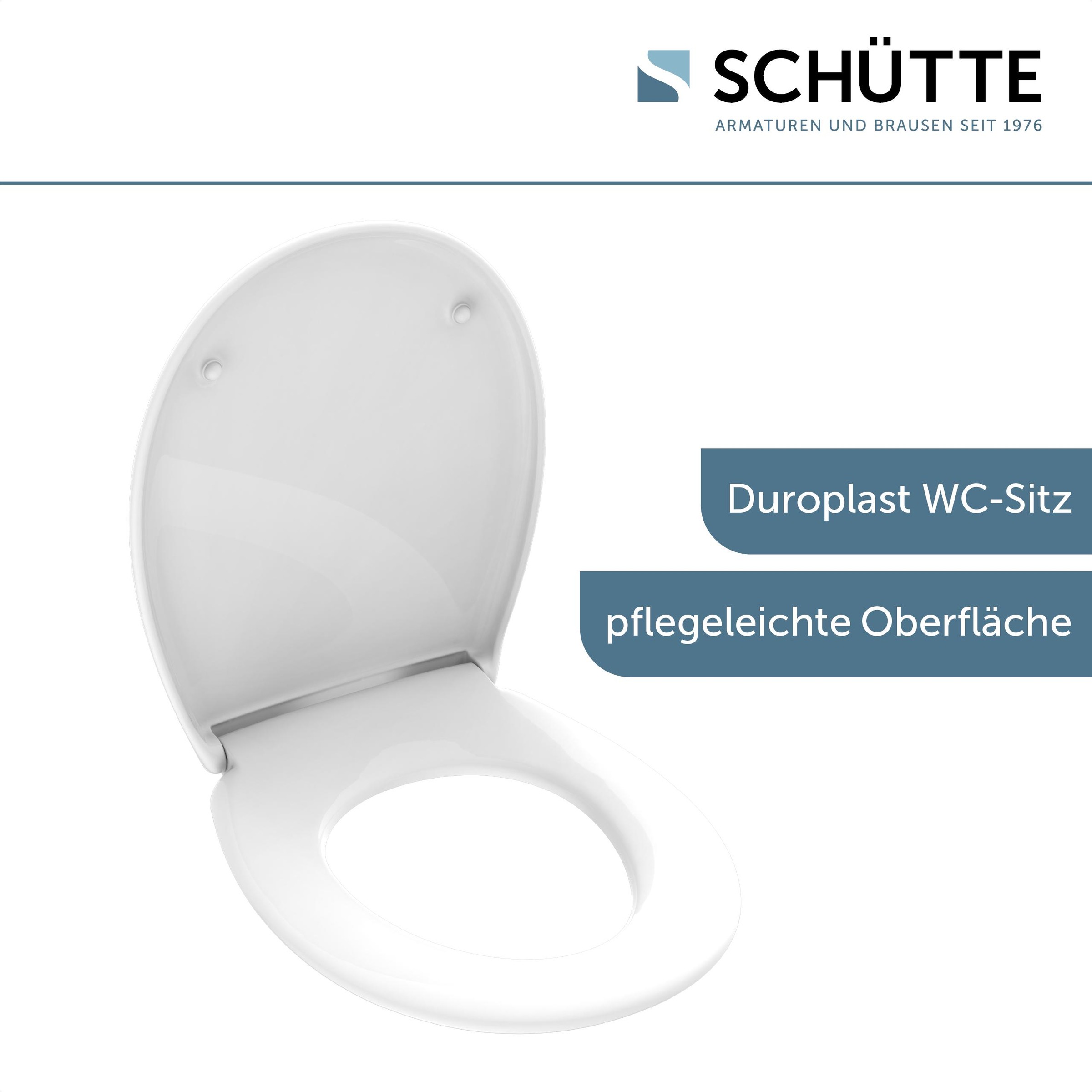 Schütte Sedile Wc Adatto Per Villeroy & Boch Arriba, Oggetto Da Corsa, Ideale Standard Eurovit, Geberit Virto, Con Abbassamento Automatico Made In Eu, Coperchio Rimovibile In Duroplast, Copriwater