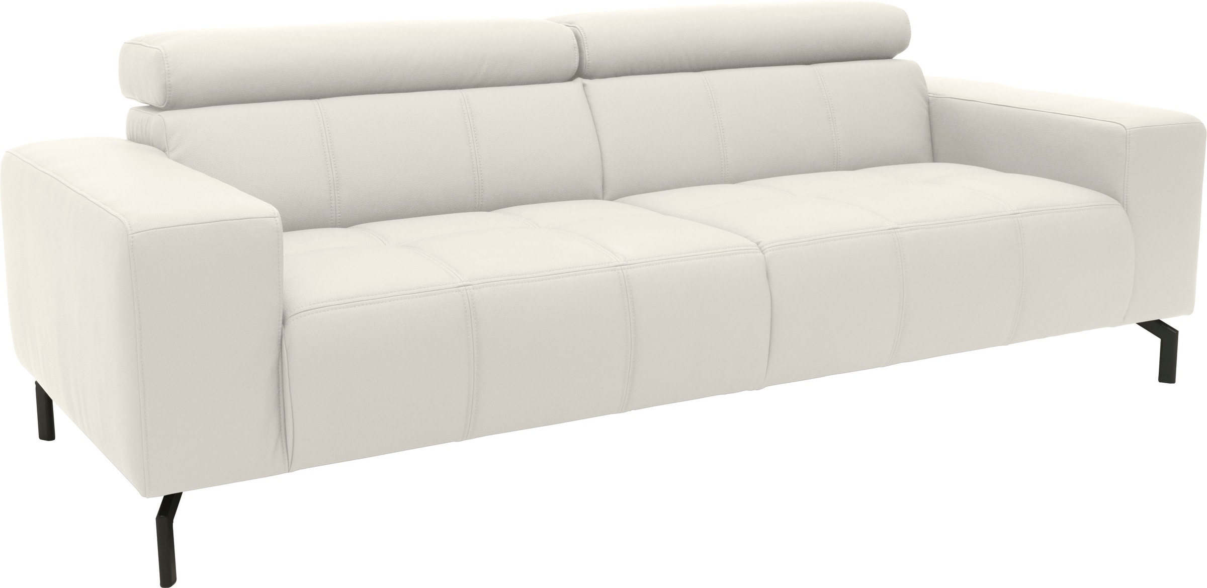 DOMO collection 2,5-Sitzer »Cunelli zeitlos und elegant, moderne Sitznähte als Designelement,«, wahlweise mit 6-fach verstellbaren Kopfteilen, fester Sitzkomfort