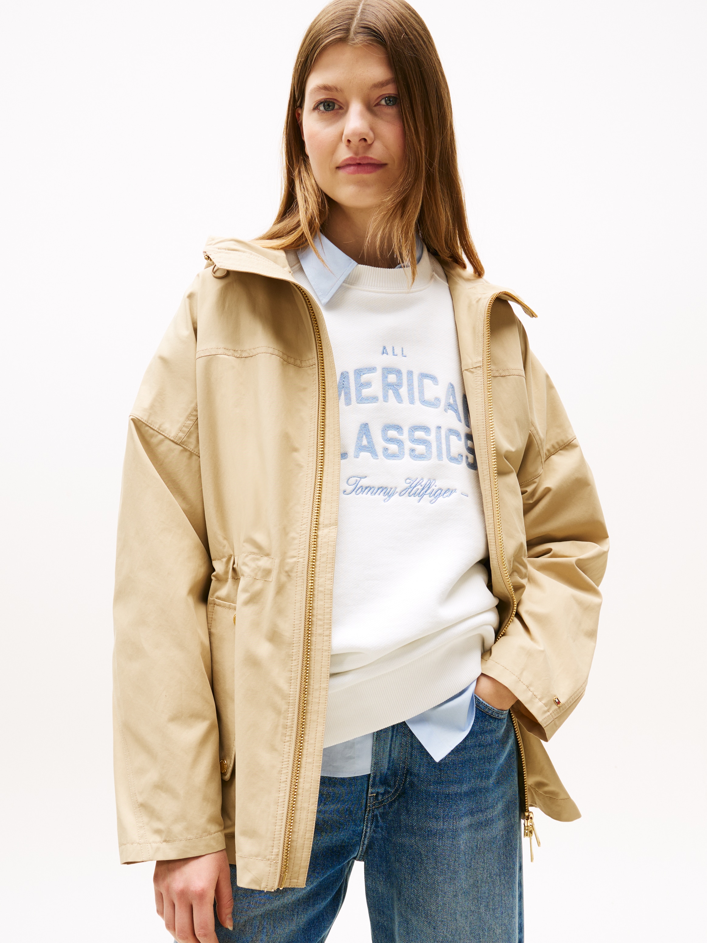Tommy Hilfiger Windbreaker »COTTON NYLON REG PARKA« mit Kapuze