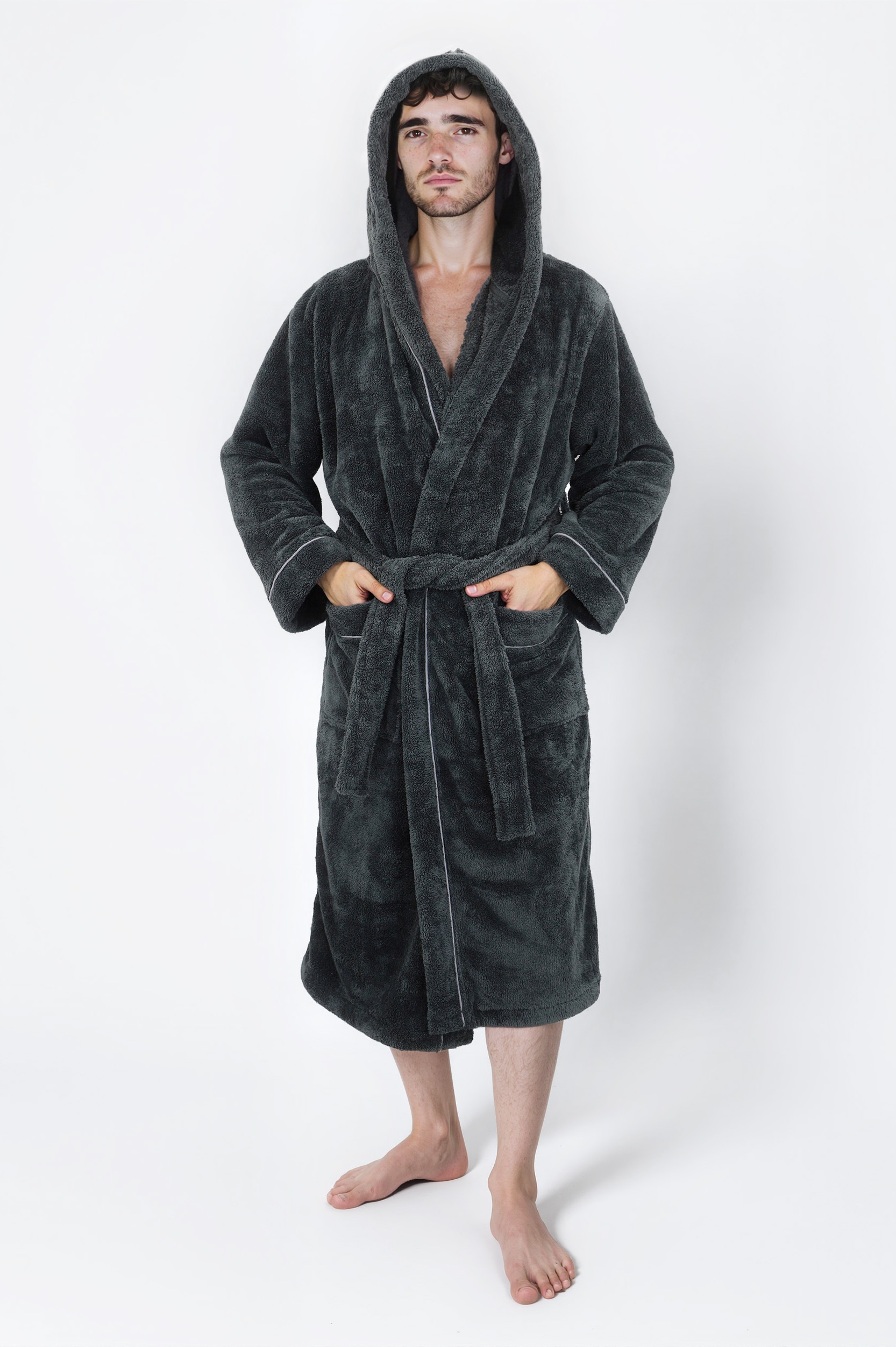 GOODproduct Unisex-Bademantel "Lillou, ideal für Sauna & Spa, Hotelbademantel, Morgenmantel" 1 Stk. kuschelig weicher Fleece, plüsch, für Damen und Herren, XS-3XL