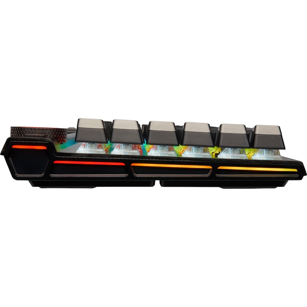 Corsair Gaming-Tastatur »K100 CORSAIR OPX«, (Handgelenkauflage-USB-Anschluss-Lautstärkeregler-Makro-Tasten-ausklappbare Füsse-Ziffernblock)