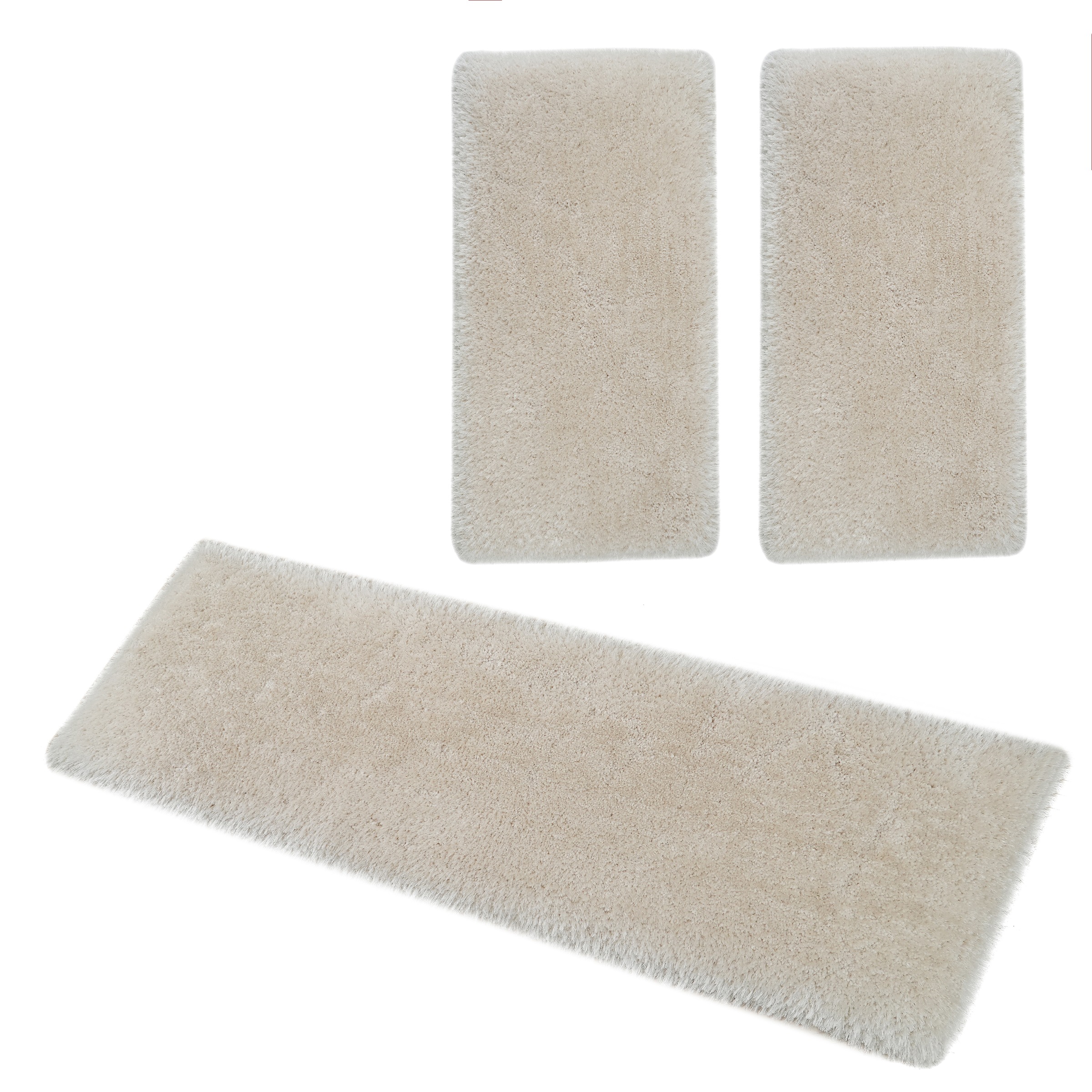 OTTO home Bettumrandung "Micro exclusiv Teppich, sehr hoher Flor, weich durch Mikrofaser" Höhe 78 mm 3 Stk. tlg. Bettvorleger, Läufer-Set, weich, unifarben, Microfaser, Schlafzimmer