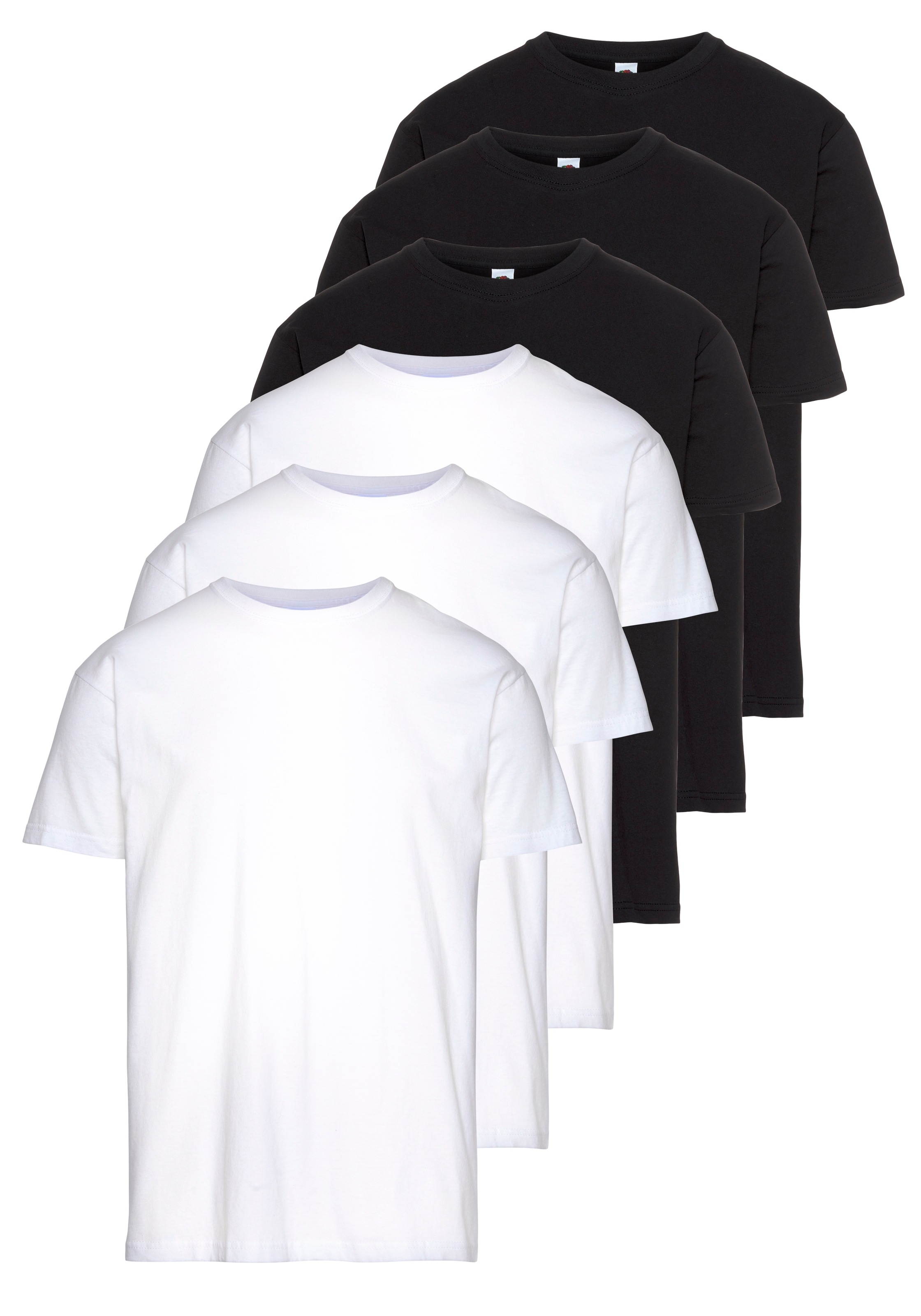 Fruit of the Loom T-Shirt », sechs Stück in unterschiedlicher Farbkomination« Packung, 6er-Pack, 6 Stk. mit Rundhalsausschnitt