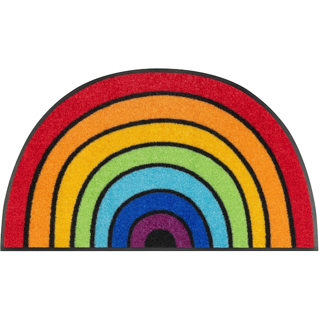 wash+dry by Kleen-Tex Fussmatte »Round Rainbow«, halbrund,  Schmutzfangmatte, Motiv Regenbogen, In- und Outdoor geeignet, waschbar  online shoppen