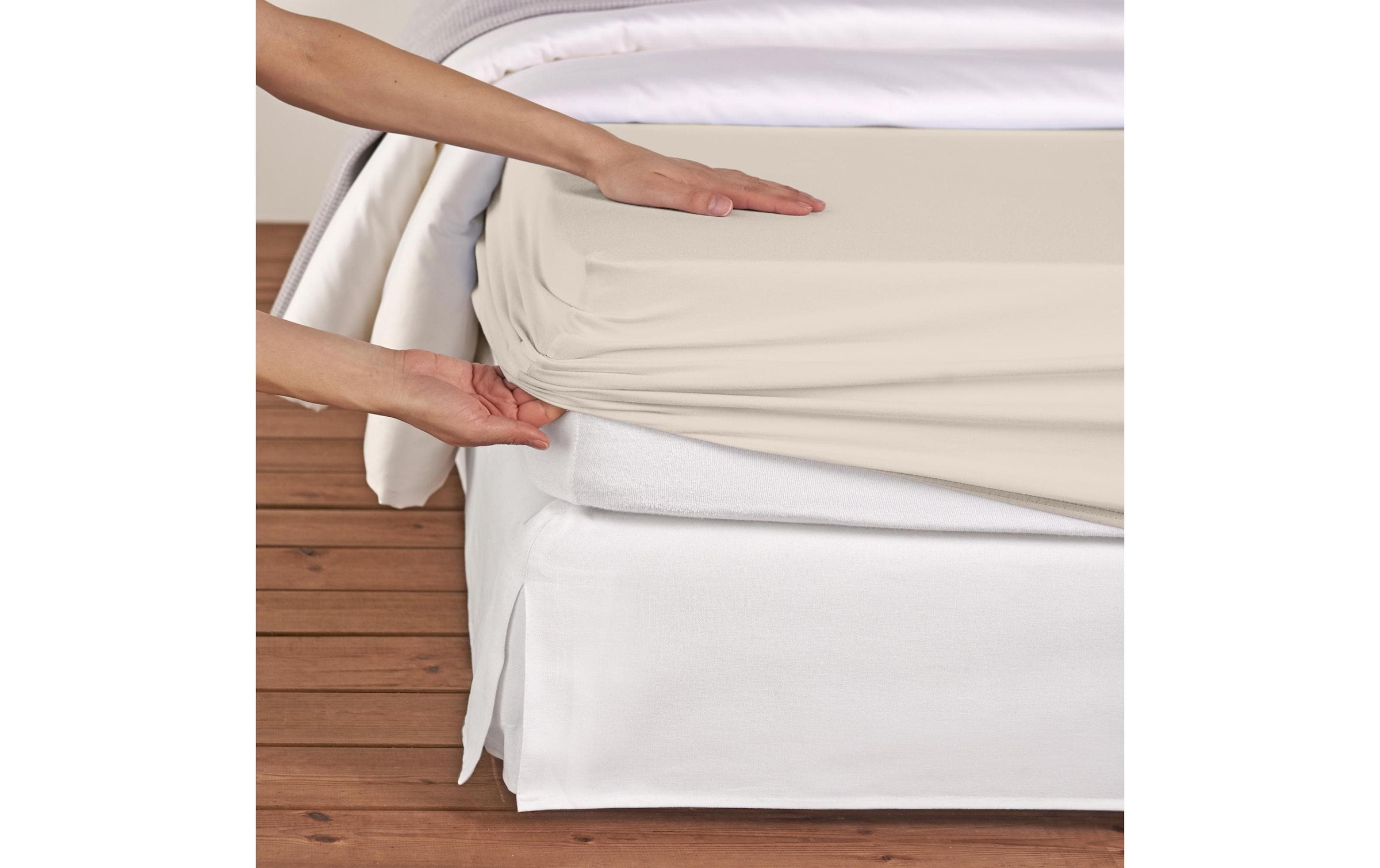 Spannbettlaken »Living Home Albany Beige«