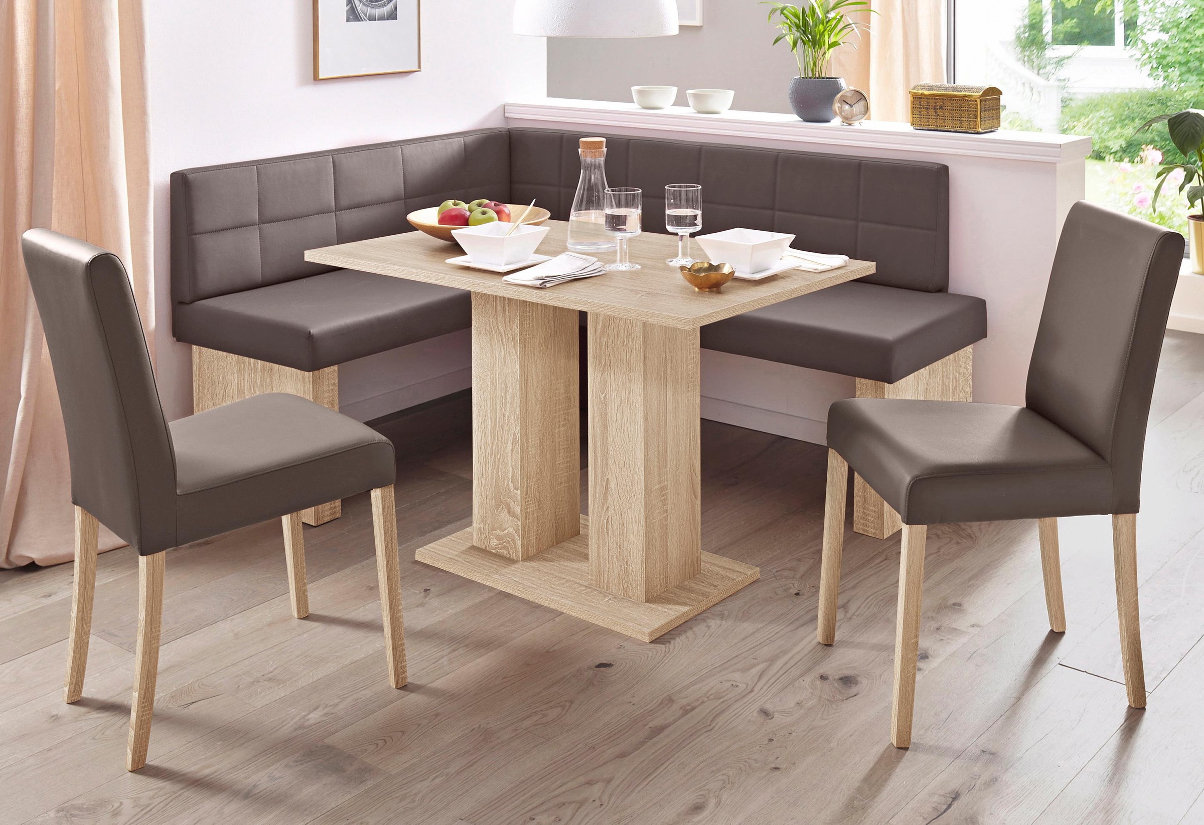 SCHÖSSWENDER Eckbankgruppe »Bali«, (Set, 4 tlg.), Eckbank umstellbar mit  Truhe, Wangentisch mit Auszug 120cm (160) online bestellen | Jelmoli-Versand