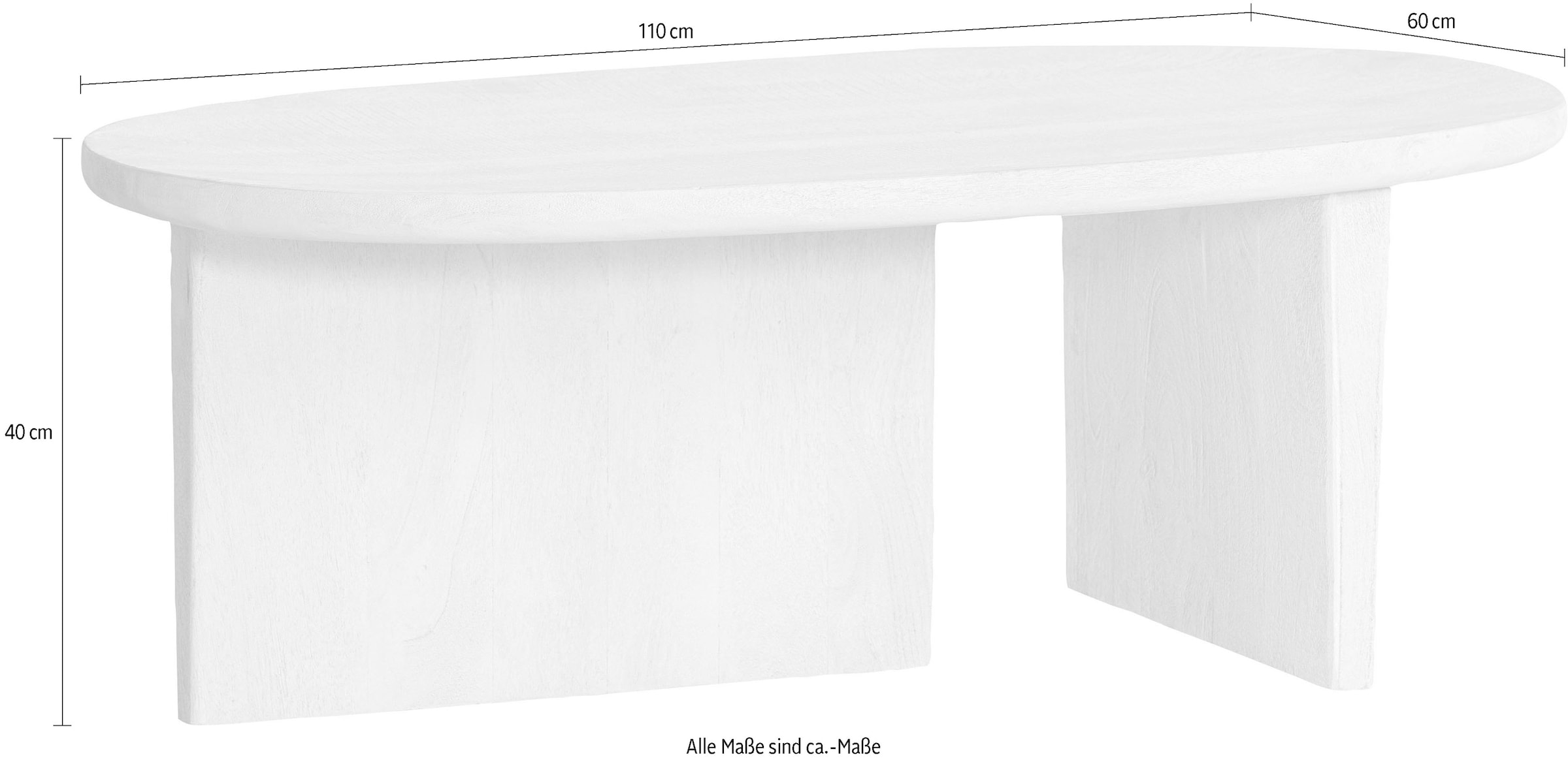 WOOOD Couchtisch »Seam«, aus Mangoholz, H 40 cm x B 110 cm x T 60 cm