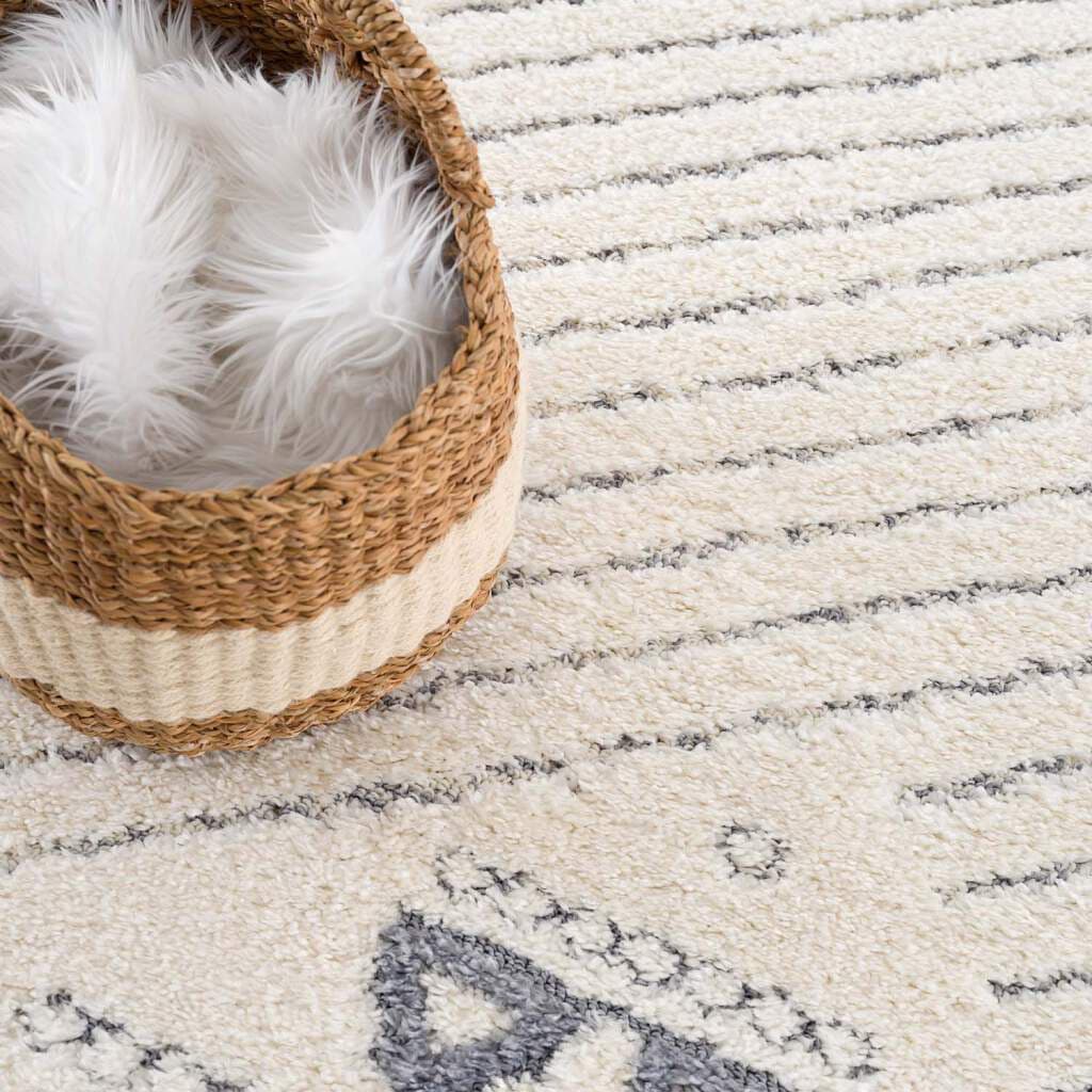 Carpet City Hochflor-Teppich »Focus 3034«, rund, 20 mm Höhe, Boho-Teppich, Hochtief-Muster/ 3D-Effekt, für Wohnzimmer, Schlafzimmer
