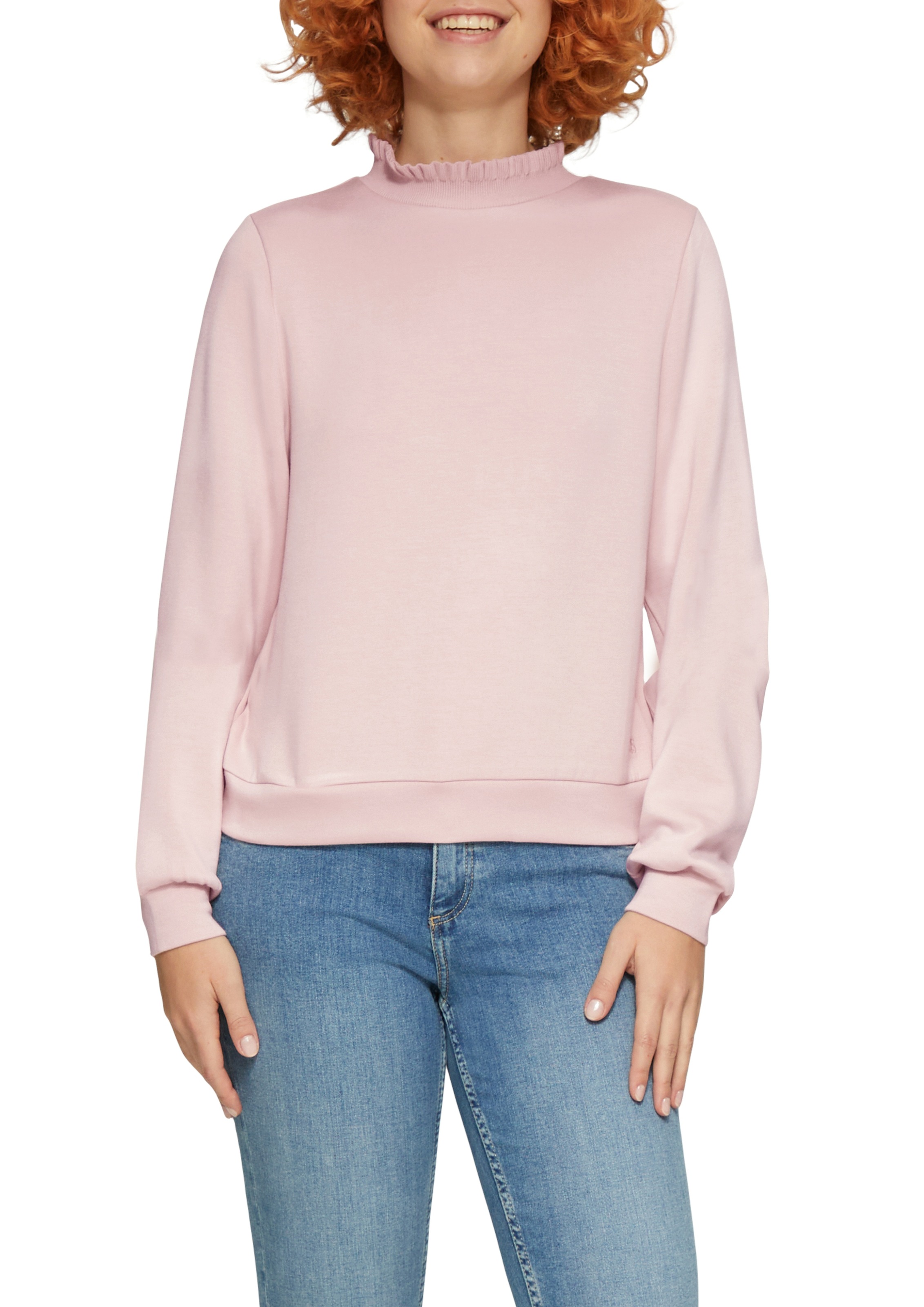 QS Sweatshirt, mit Rüschenkragen
