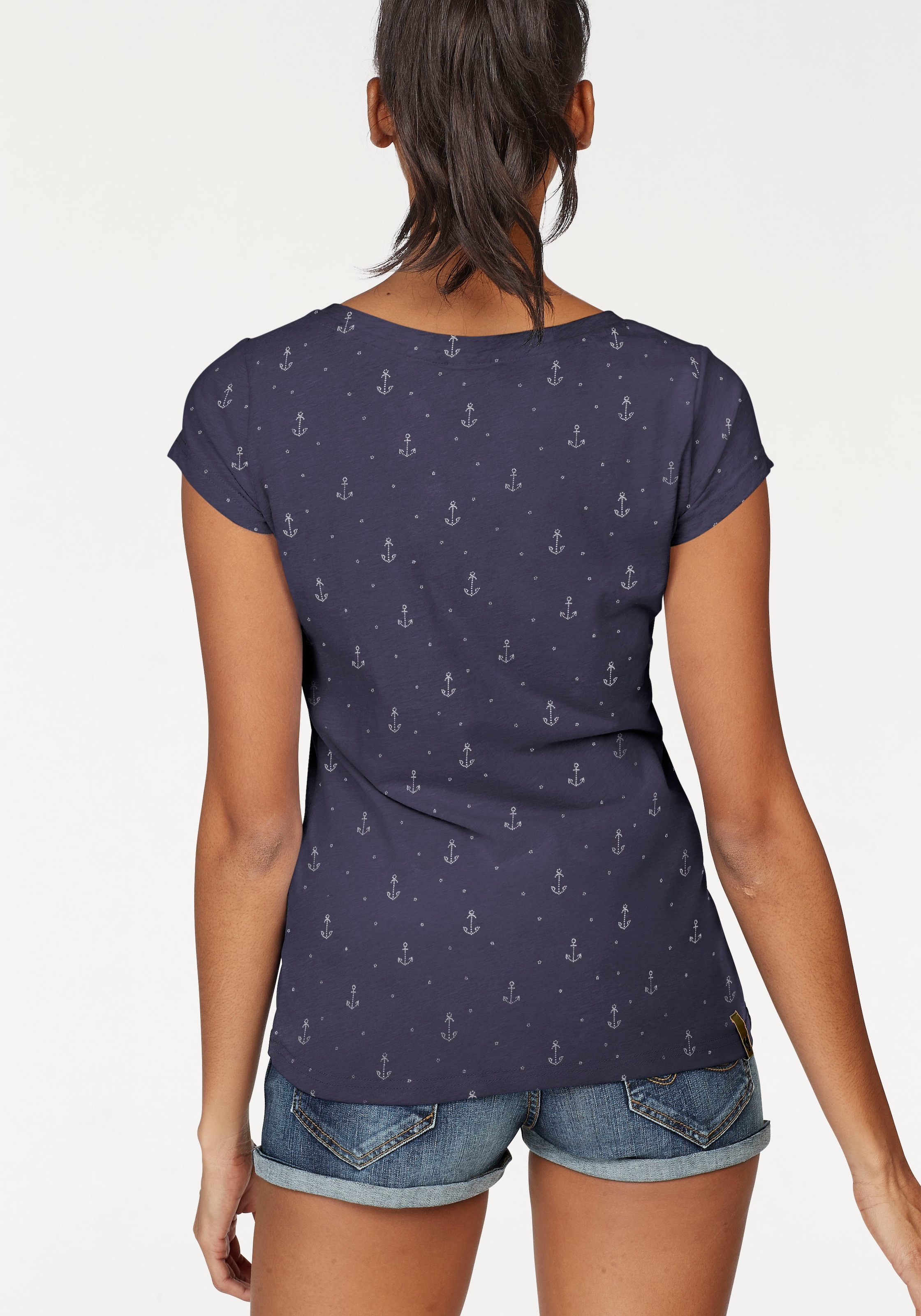 Ragwear T-Shirt »FLORAH A ORGANIC O«, online | mit maritimen Anker-Allover-Druck shoppen Jelmoli-Versand