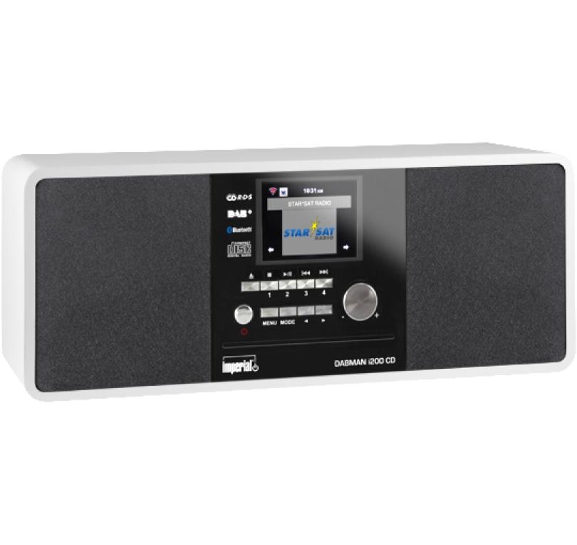 Internet-Radio »Dabman i200 CD Weiss«, (CD-WLAN Digitalradio...