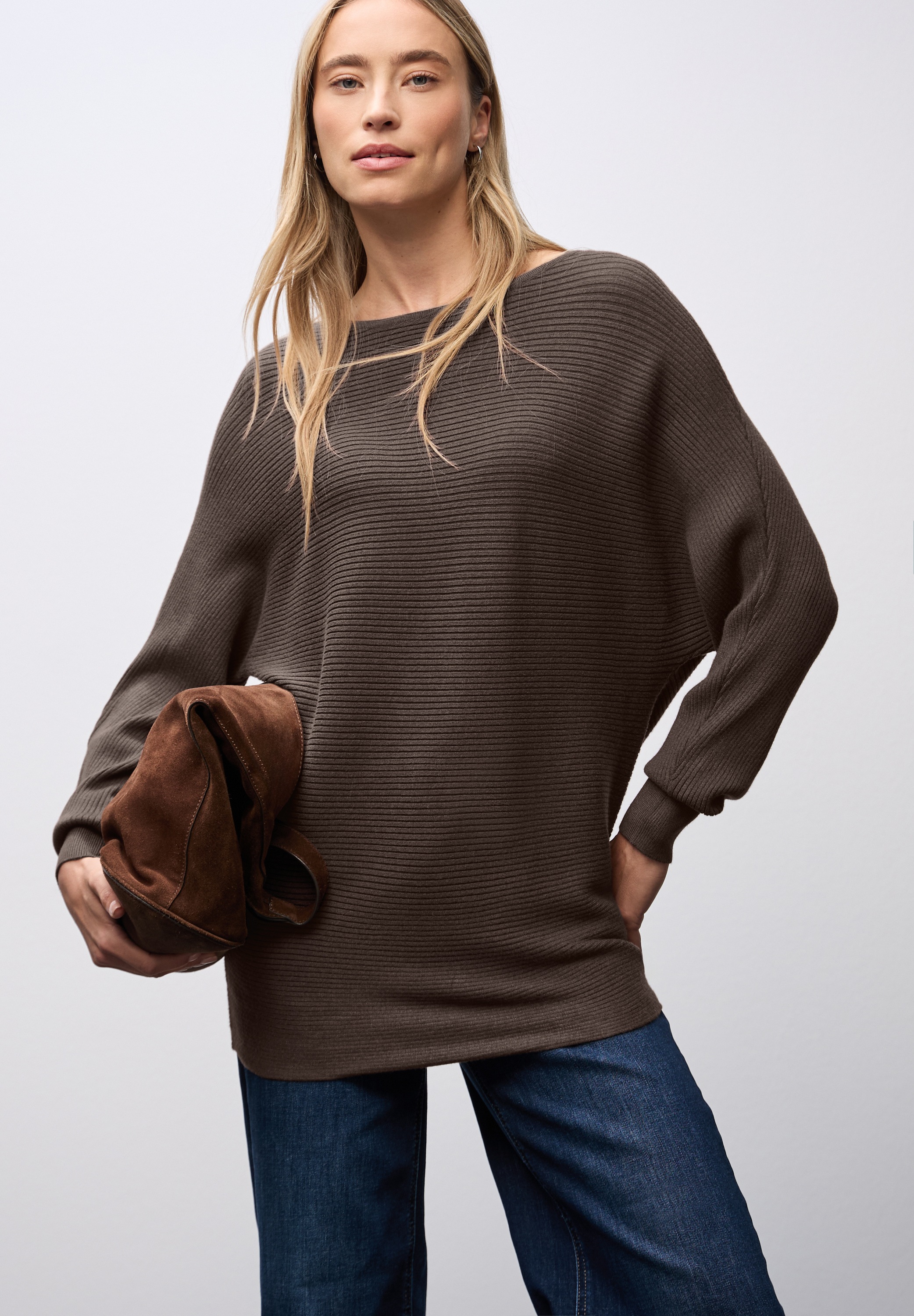 STREET ONE Strickpullover mit feiner Struktur und weitem Schnitt