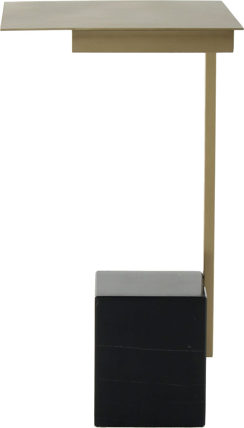 Kayoom Beistelltisch »Oscar 225, Passender Marmorfuss in kantigem Design«, (1 St.), Eckiger Marmorfuss, eckige Ablagefläche und Gestell aus Edelstahl