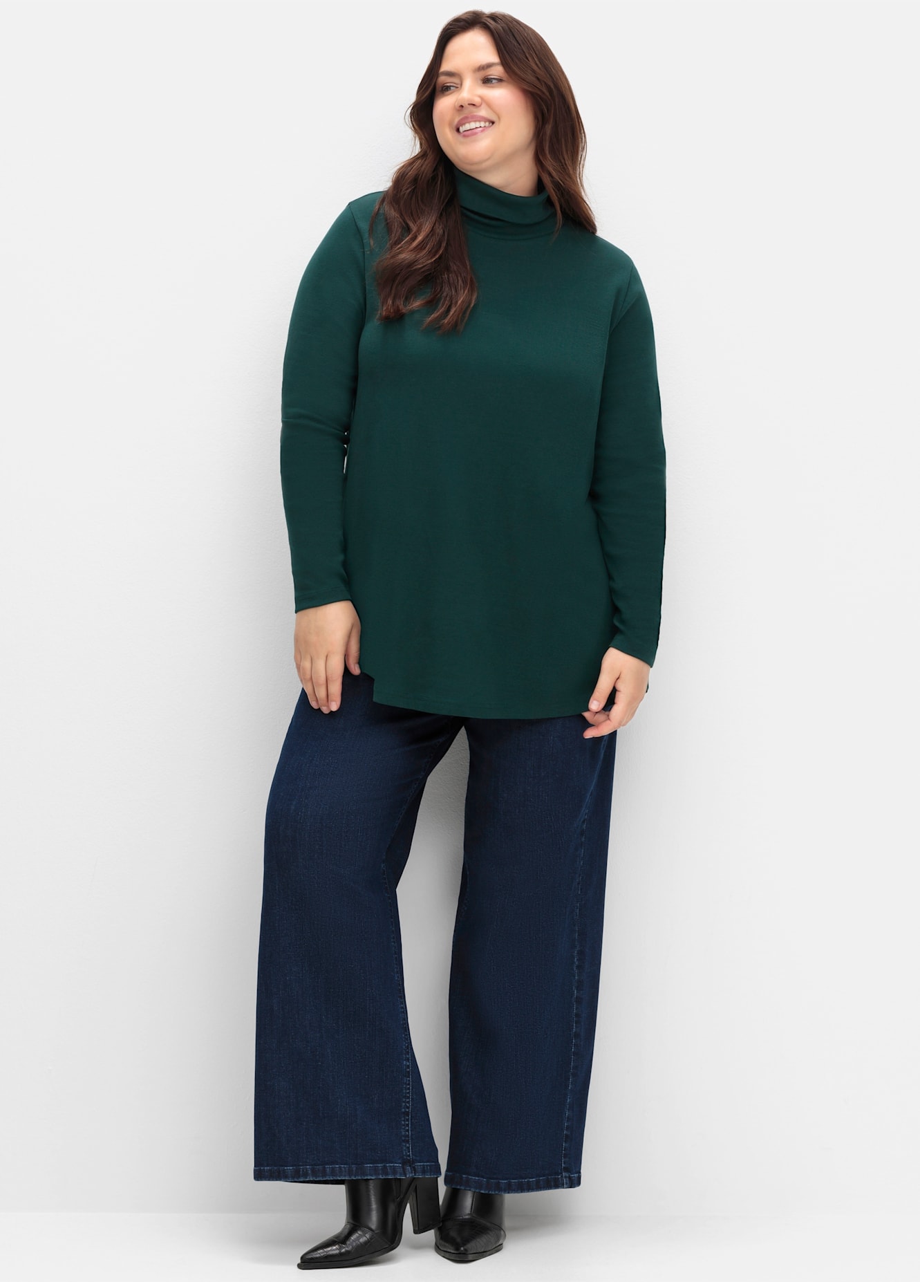 Sheego Langarmshirt »Rollkragen-Shirt«, (1 tlg.)