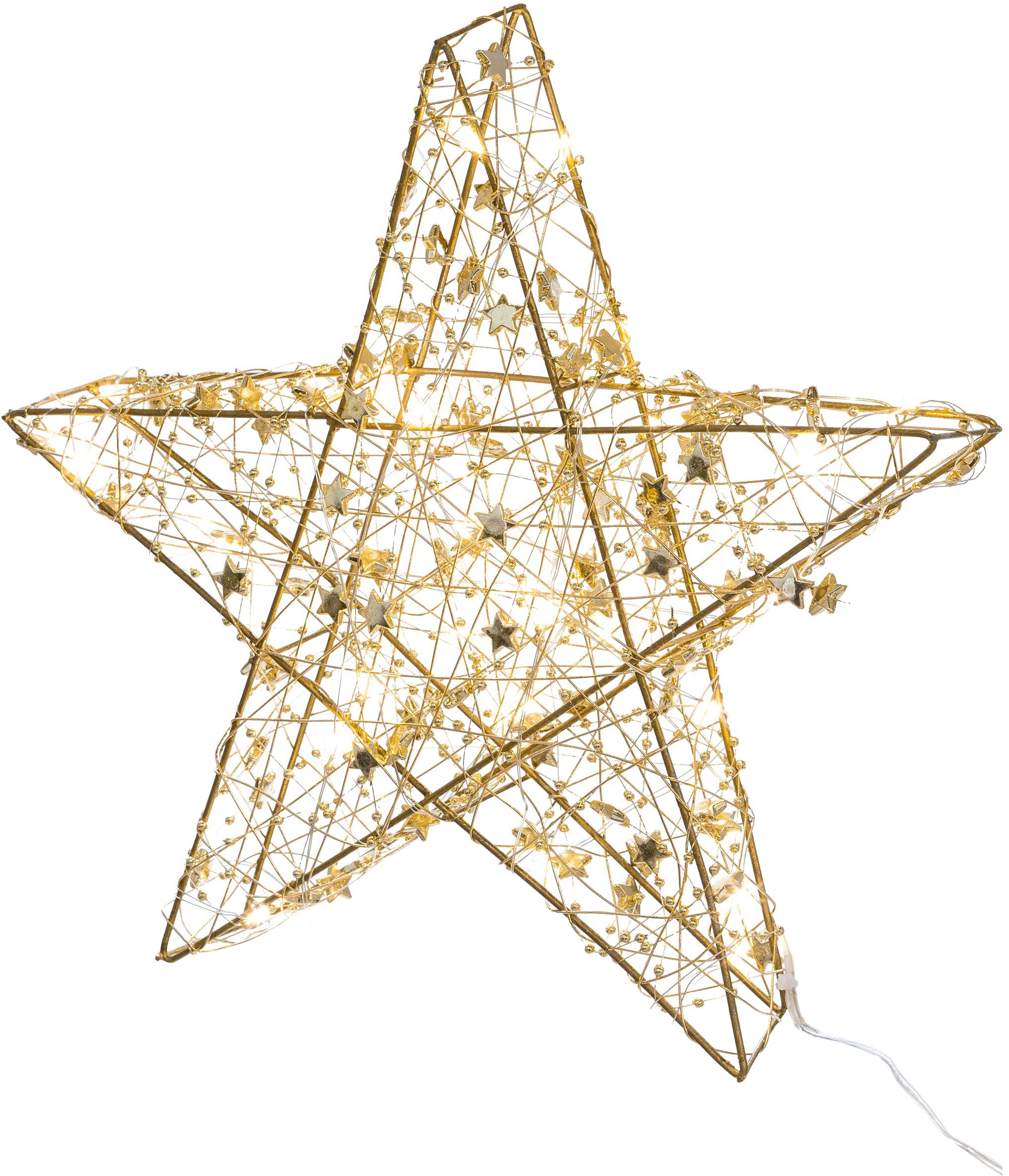 Stern Draht, »Weihnachtsstern, 30 aus mit LED Weihnachtsdeko«, LED\'s, mit 30 Ø light online cm, Timerfunktion Creativ