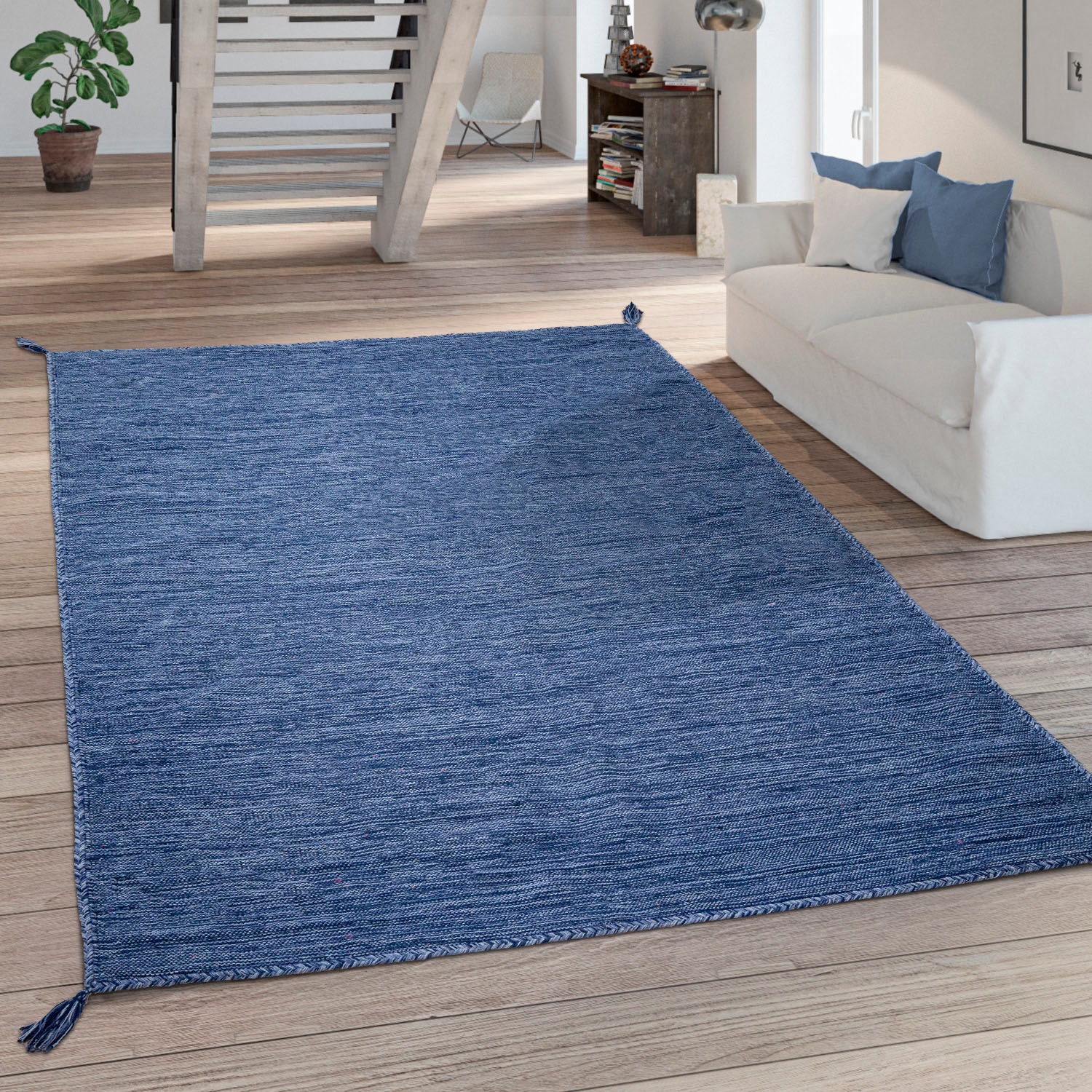 Paco Home Teppich »Kilim 210«, rechteckig, Handgwebt, Flachgewebe, reine Baumwolle, handgewebt, Uni Farben