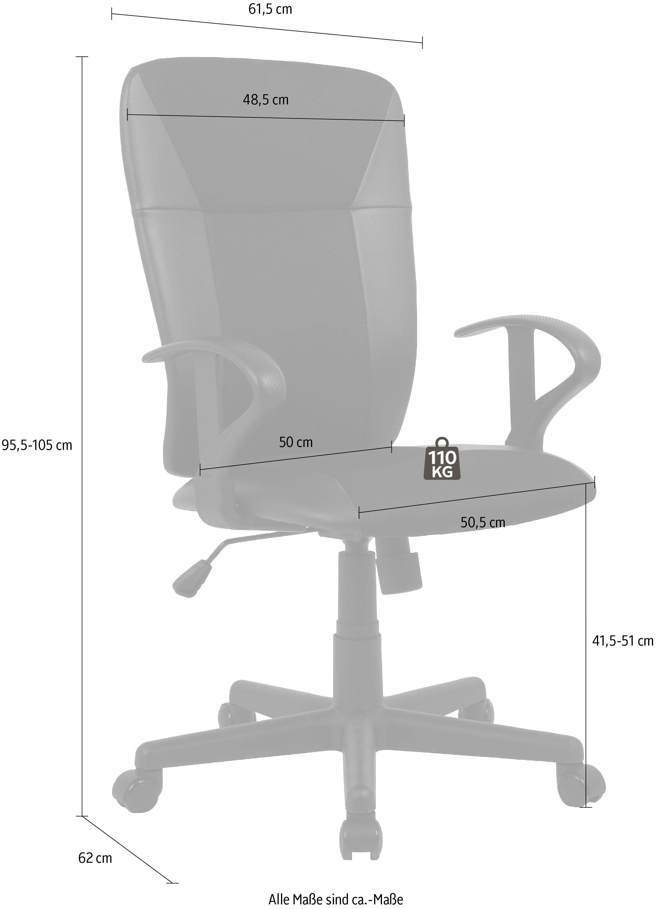 INOSIGN Bürostuhl »Schreibtischstuhl«, Kunstleder-Netzstoff, stylish und komfortabel