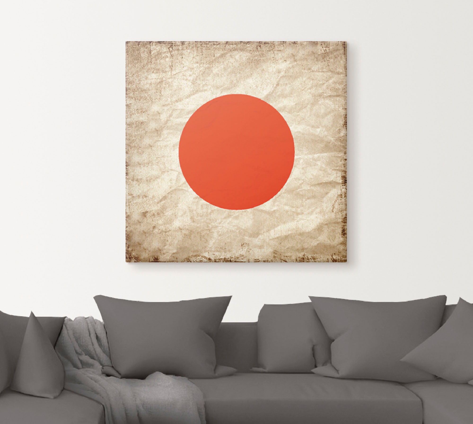 Artland Wandbild »Japanische Flagge Japan Symbol«, Zeichen, (1 St.), als Leinwandbild, Wandaufkleber in verschied. Grössen