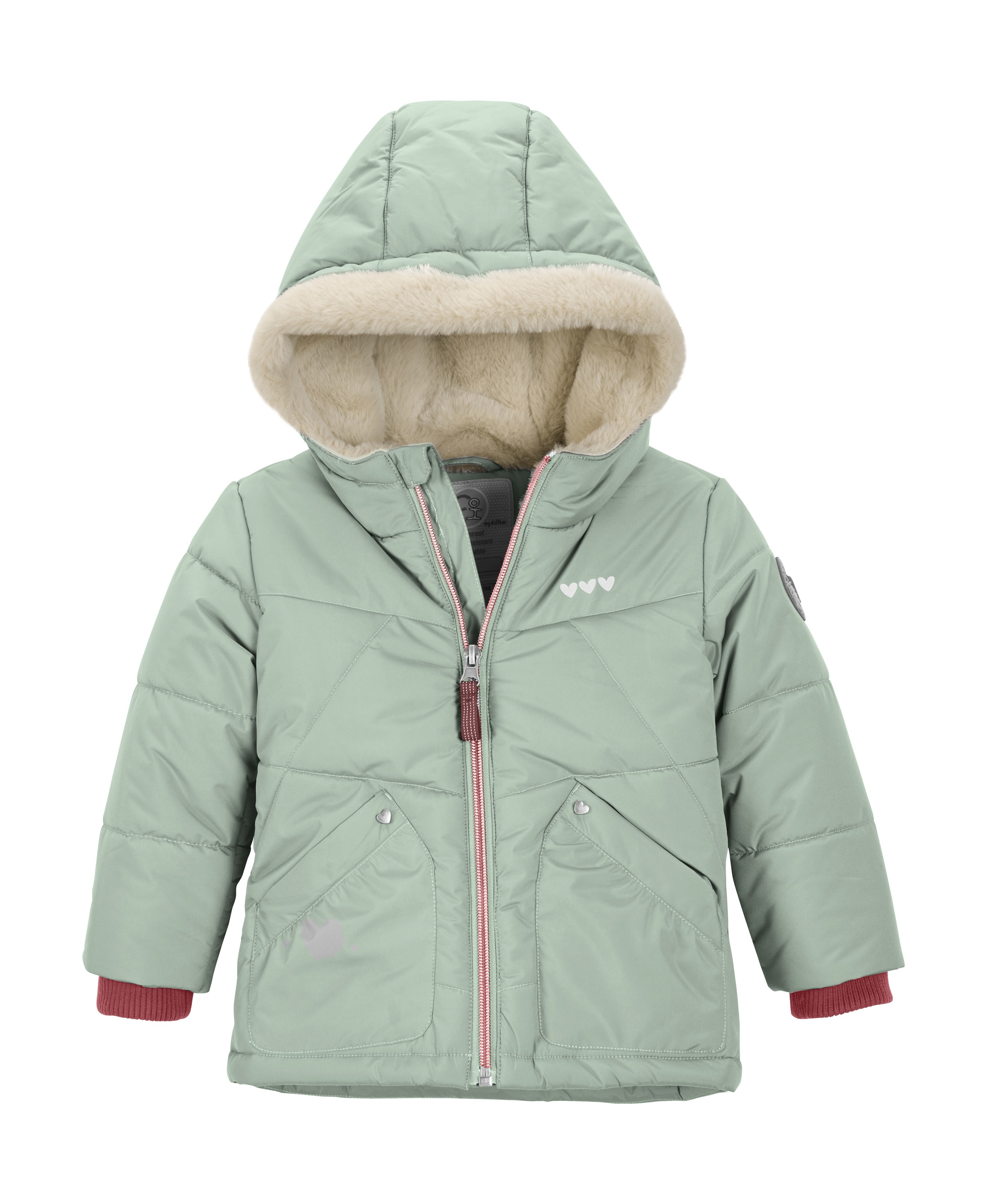 first instinct by killtec Steppjacke »FIOW 13 MNS QLTD JCKT« Gefütterte, wasserabweisende Kinderjacke mit Teddyfell und Herznieten