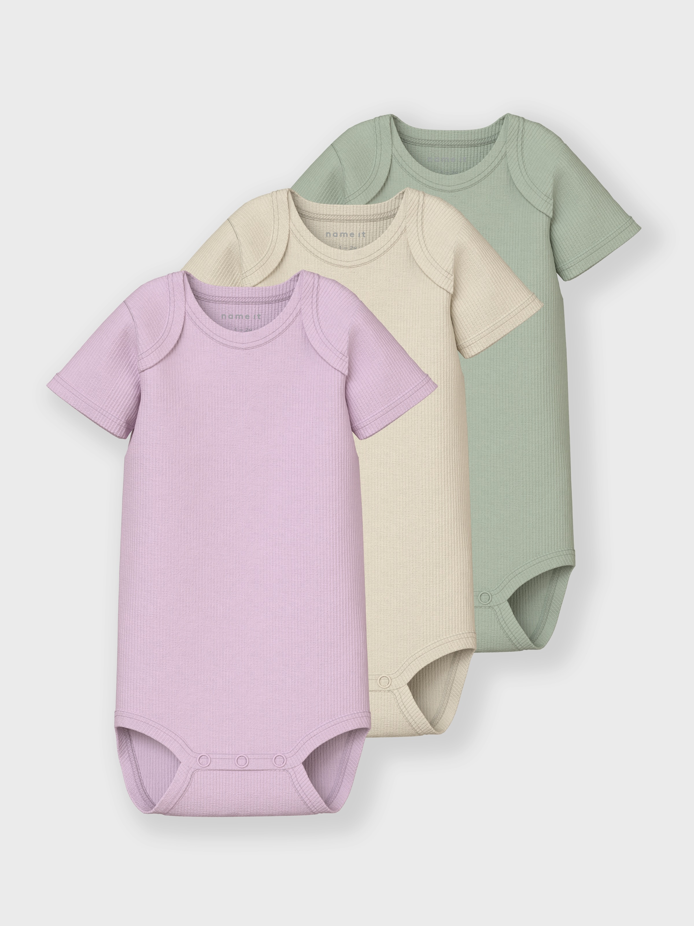 Name It Kurzarmbody »NBNBODY 3P SS SOLID RIB NOOS« Packung, 3 Stk.