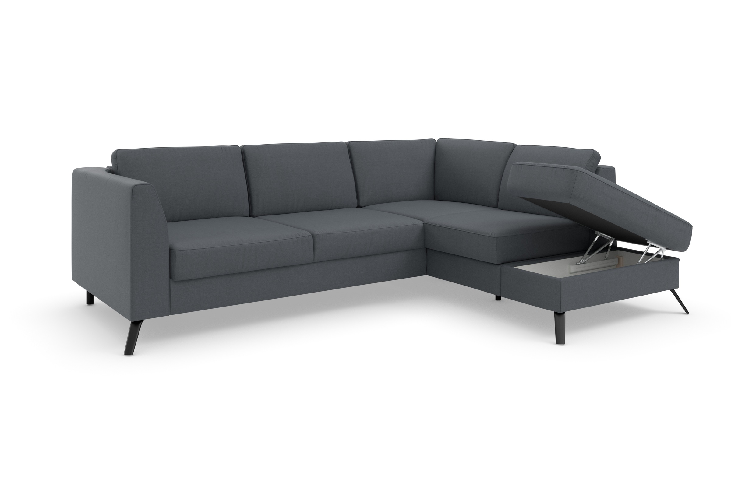 sit&more Ecksofa »Olsen L-Form«, inklusive Sitztiefenverstellung, wahlweise mit Bettfunktion, 15cm hoch