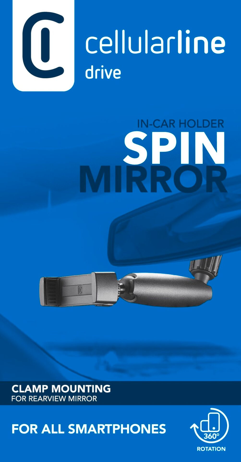 Cellularline Handy-Halterung »Spin Mirror Car Holder«, zur Befestigung am Innenspiegel/Rückspiegel, 360 Grad drehbar