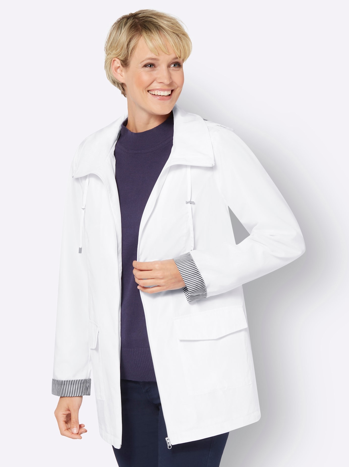 Classic Basics Langjacke, mit Kapuze