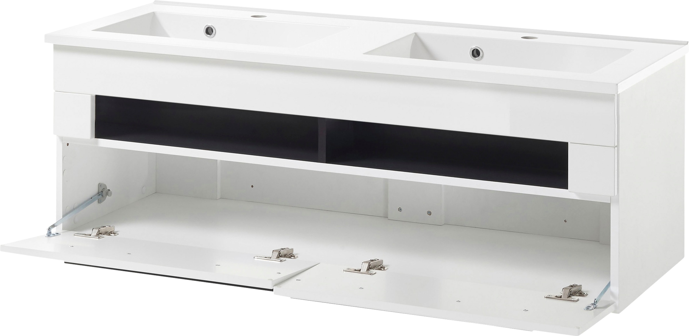 INOSIGN Waschtisch »Cantara, Waschtisch inkl. Waschbecken, modernes Design«, mit schwarzen Griffen, ausreichend Stauraum